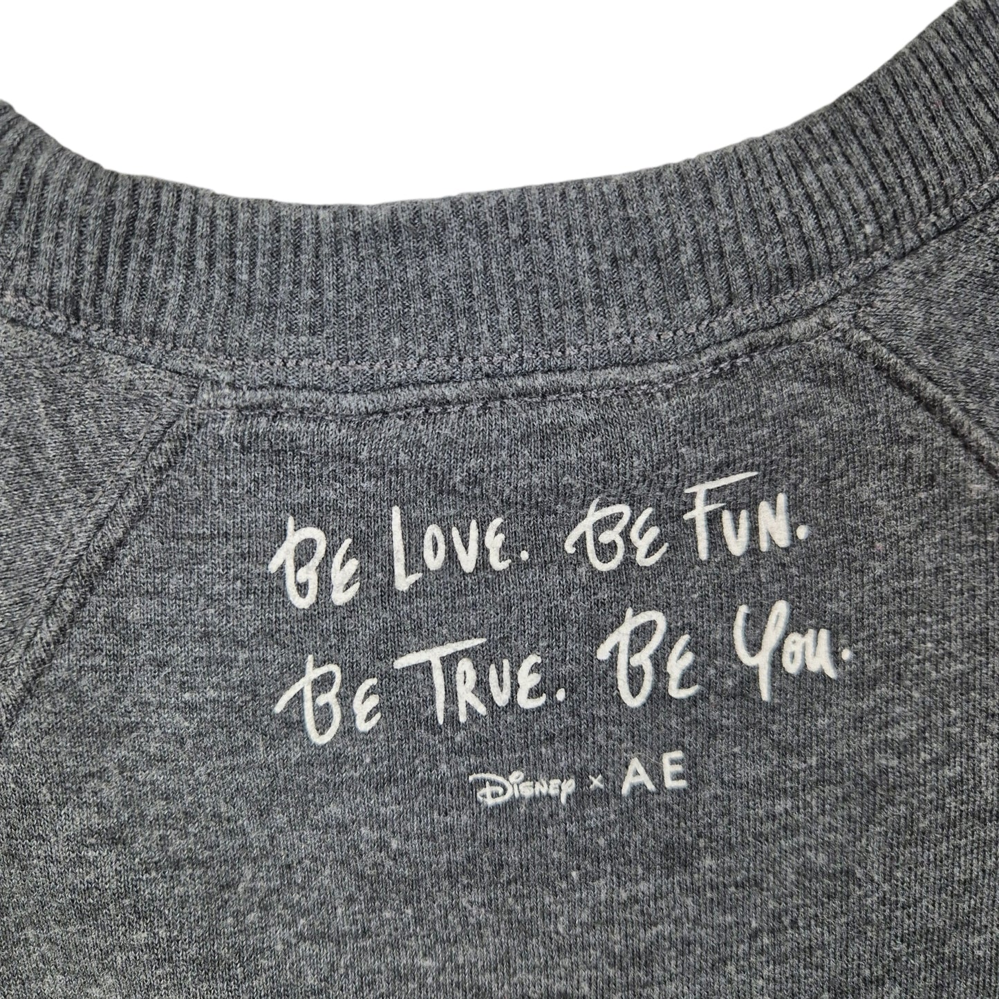 Disney Mickey Mouse Dark Grey Oversized Crewneck Sweater Size S