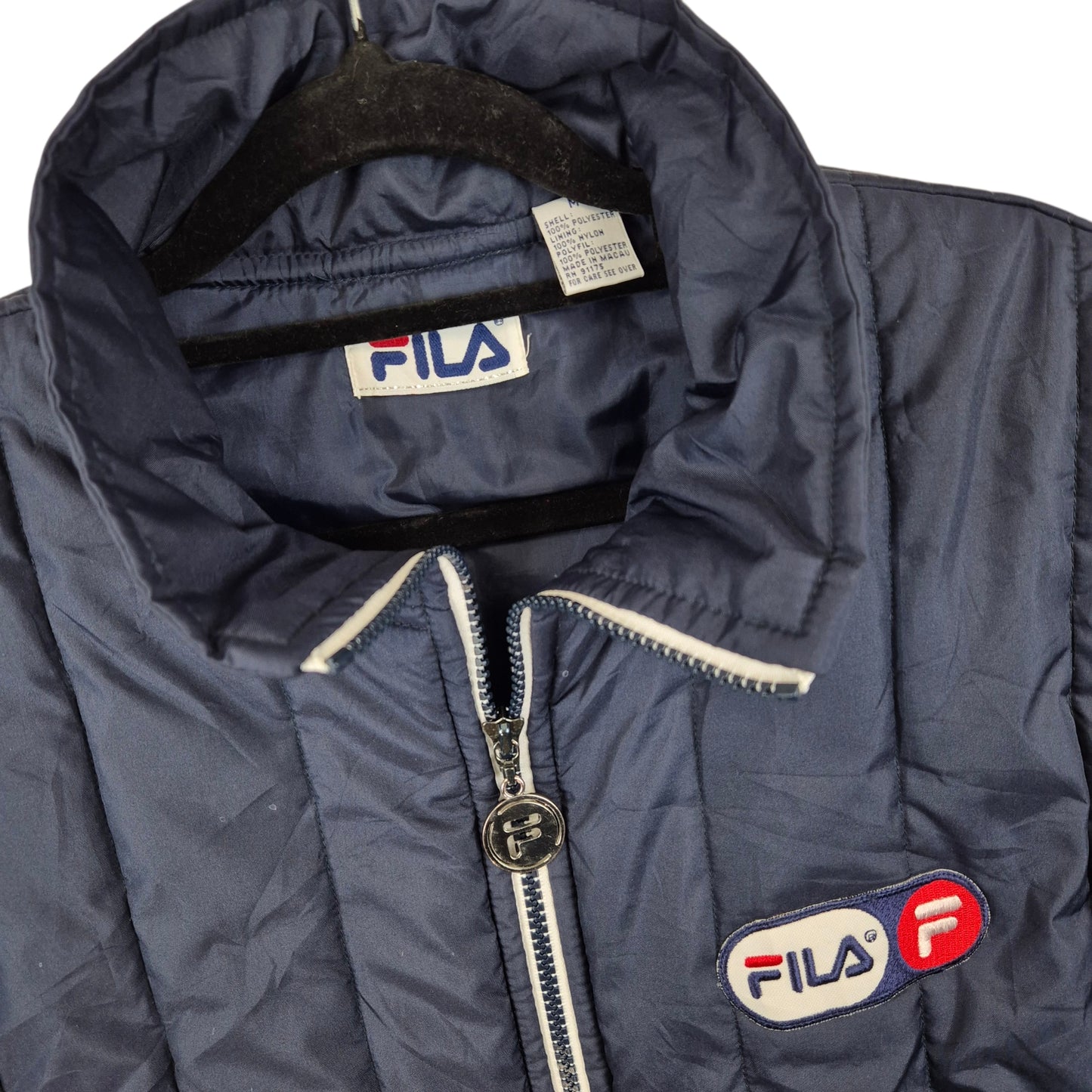 Vintage FILA 90's Dark Blue Padded Vest Size M