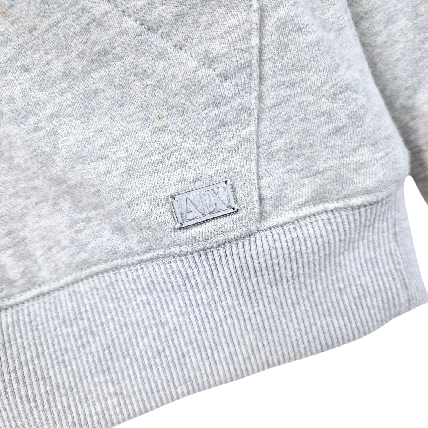 Armani Exchange Light Grey Quilted Hoodie Size M