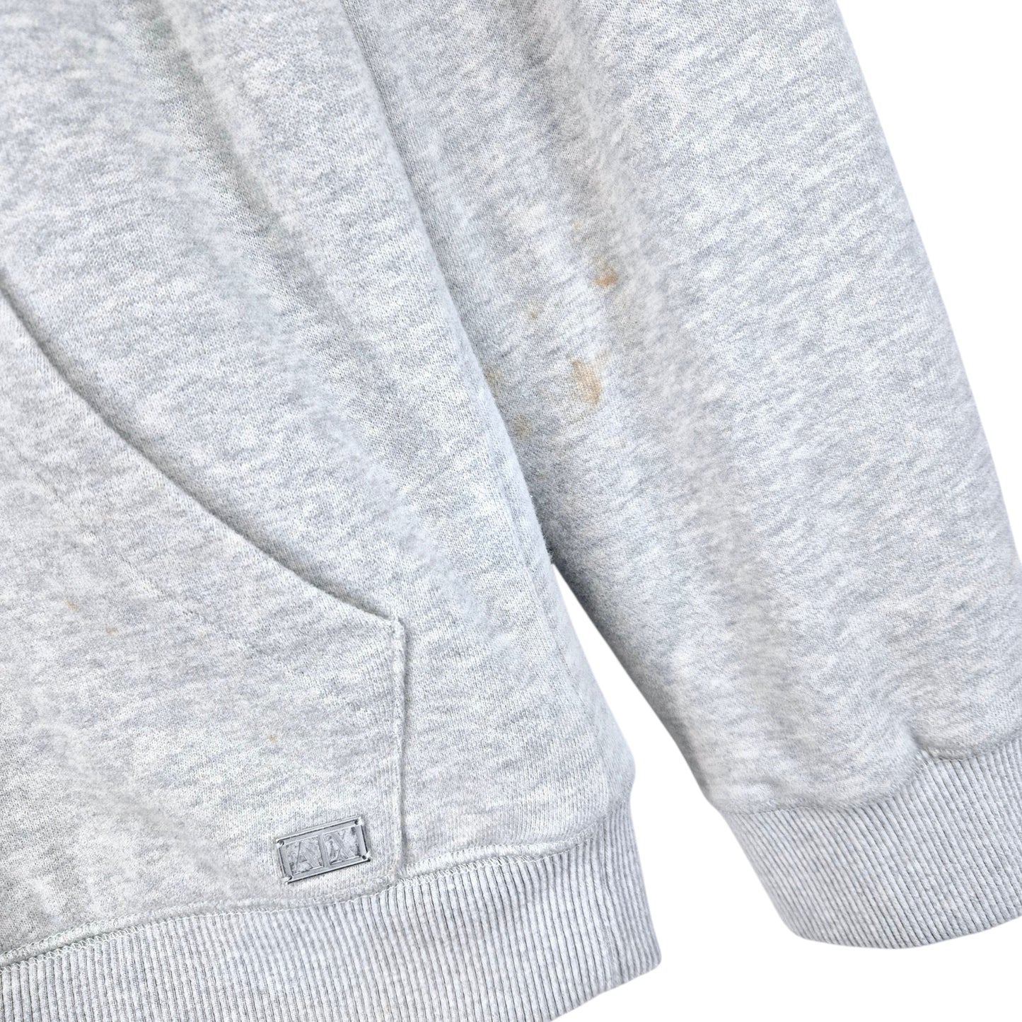 Armani Exchange Light Grey Quilted Hoodie Size M