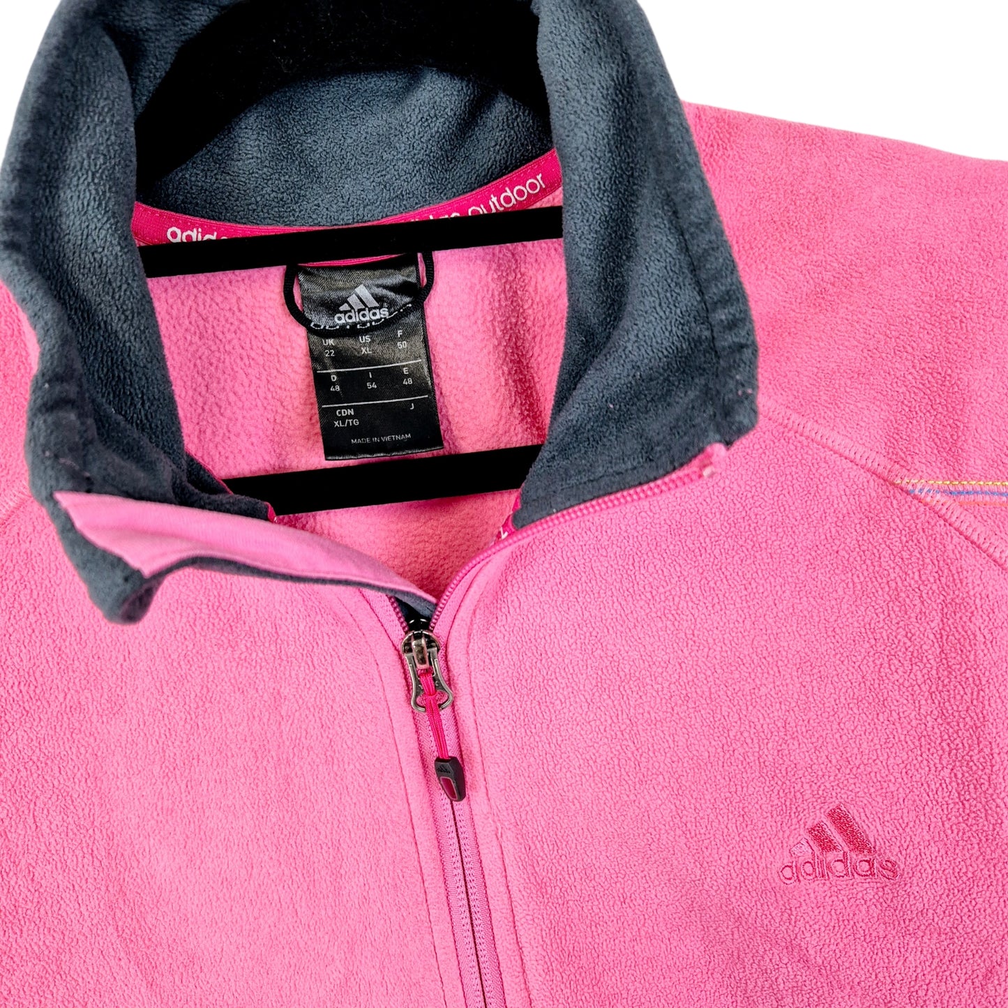 Adidas Womens Pink Fleece Zip Jumper Size XL