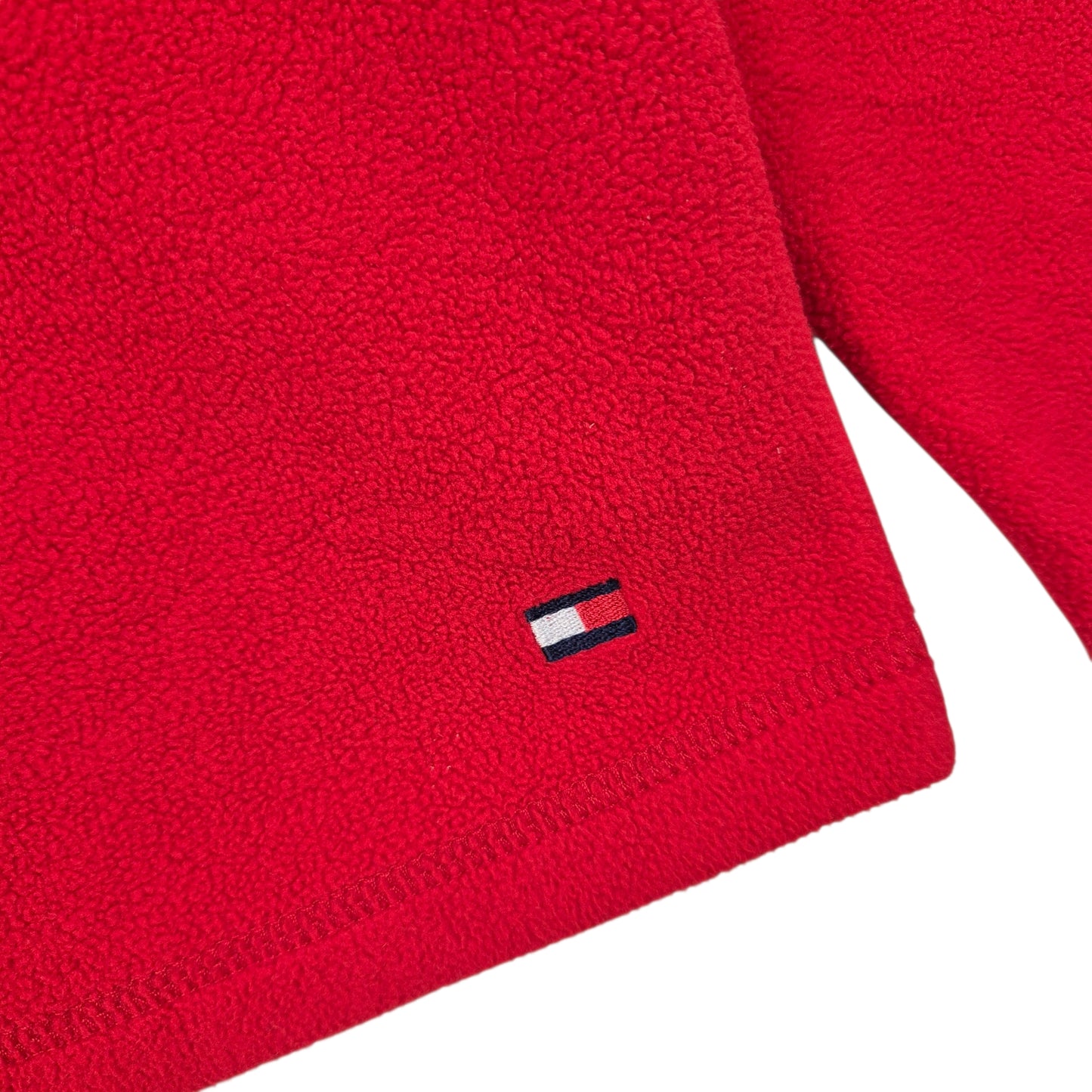 Vintage Tommy Hilfiger Womens Red Quarter Zip Fleece Jumper Size M