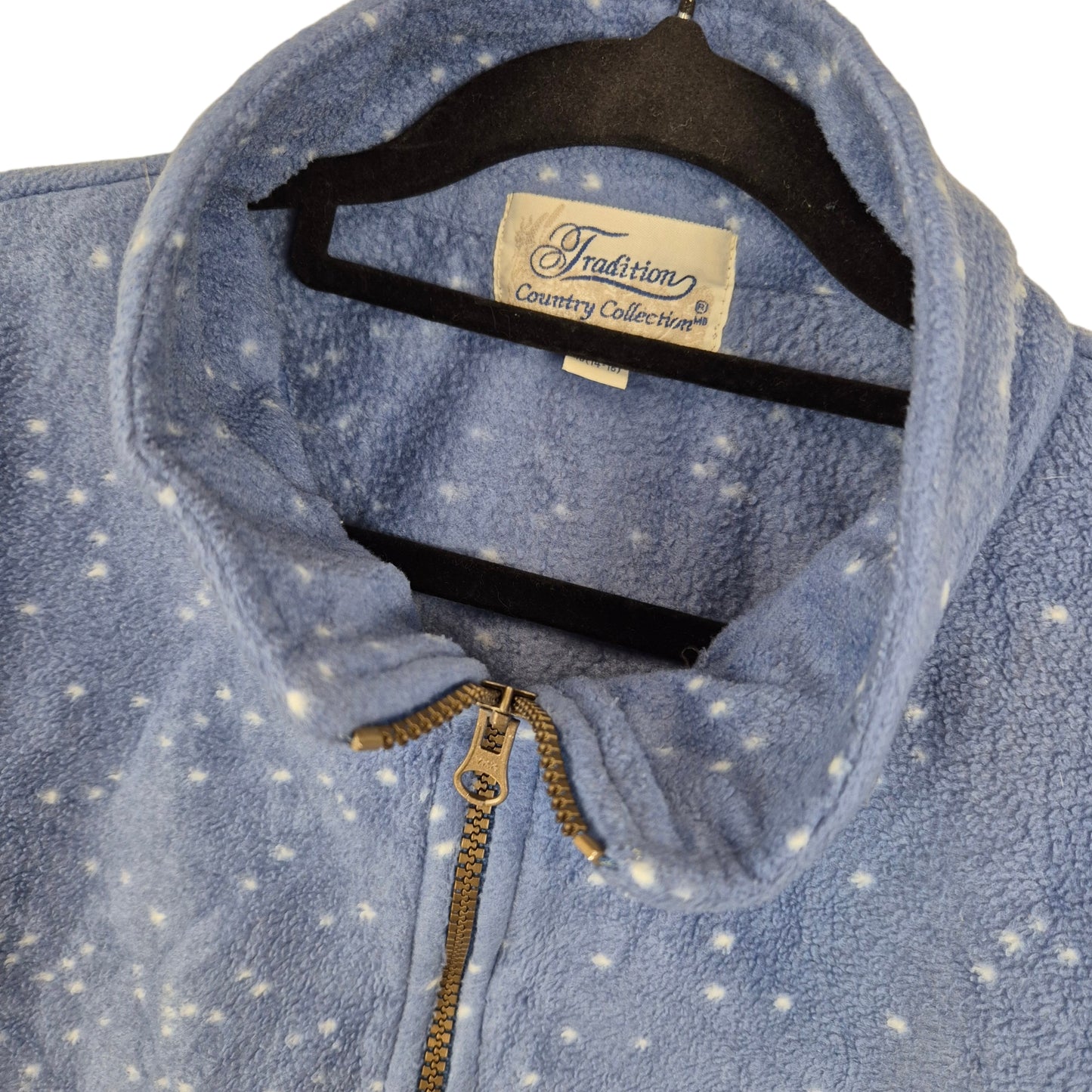 Tradition Country Collection Womens Blue Quarter Zip Fleece Jumper Size L