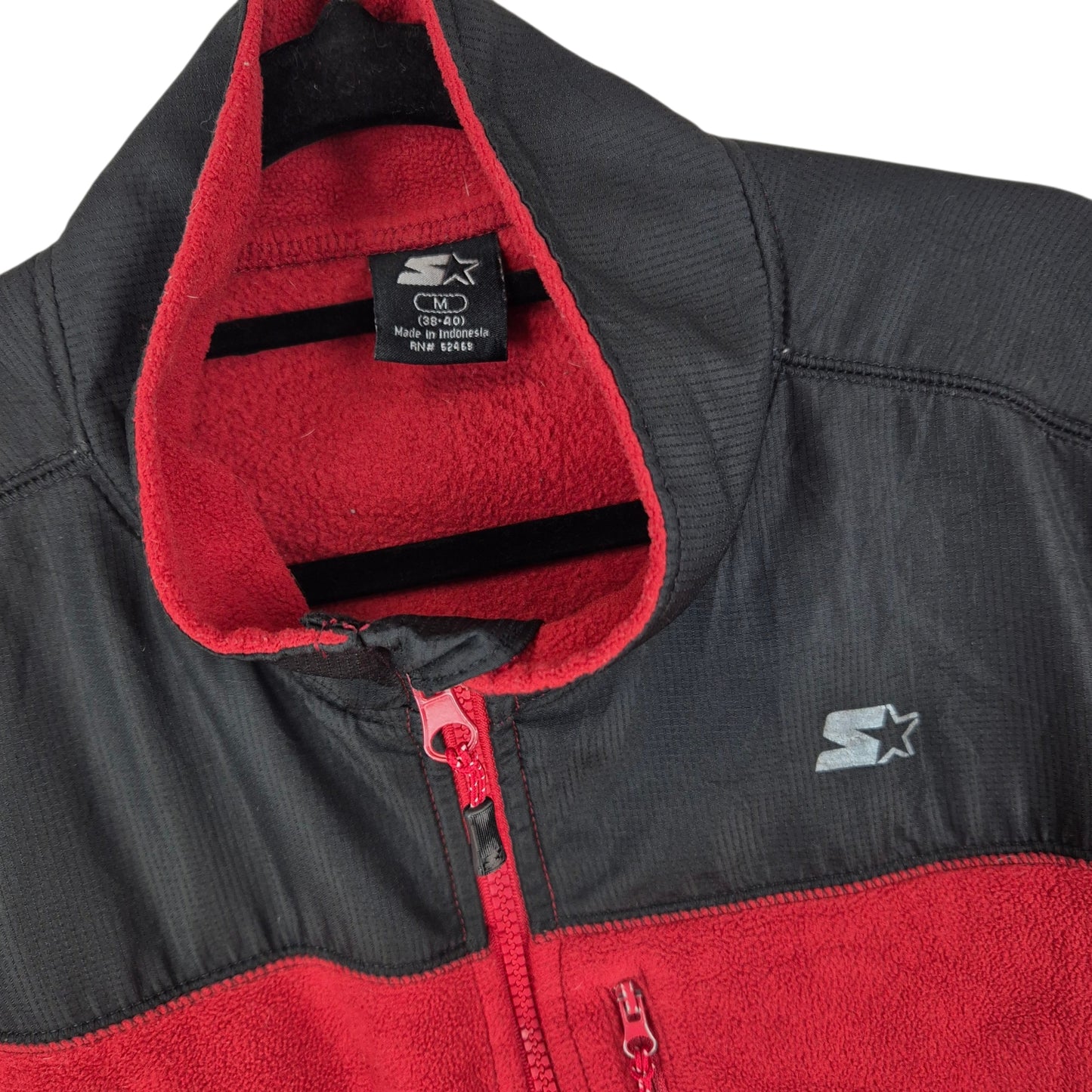 Vintage Starter Red Fleece Zip Jumper Size M
