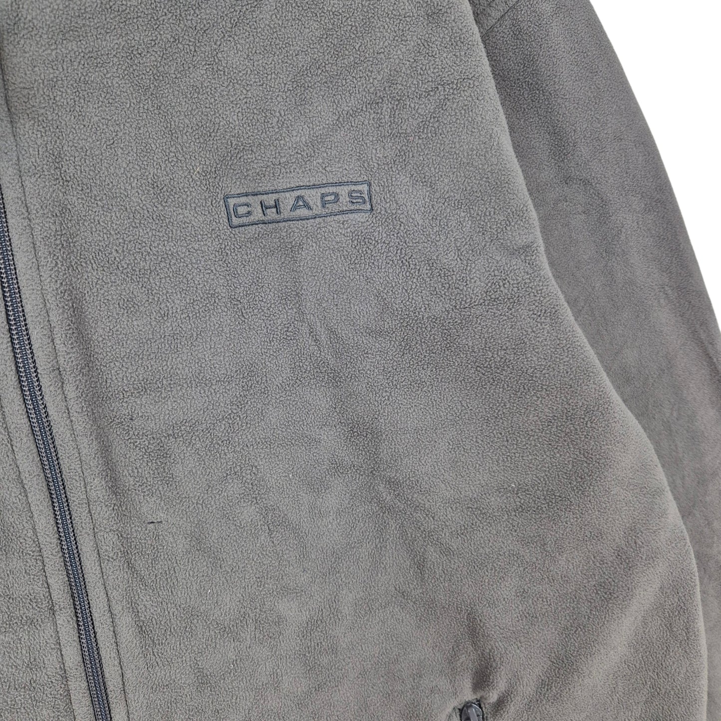 Vintage Chaps 2000's Grey Fleece Zip Jumper Size L