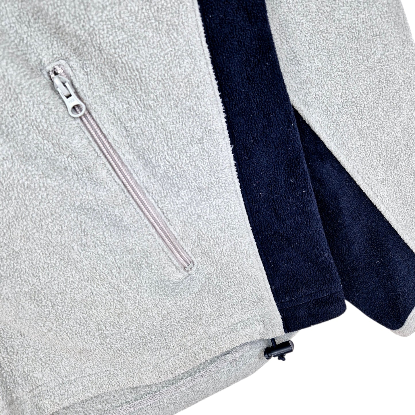 Vintage Chaps 2000's Grey Hooded Fleece Zip Jumper Size L