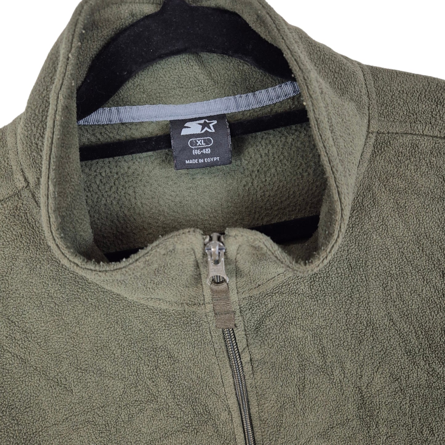 Vintage Starter Olive Green Fleece Zip Jumper Size XL