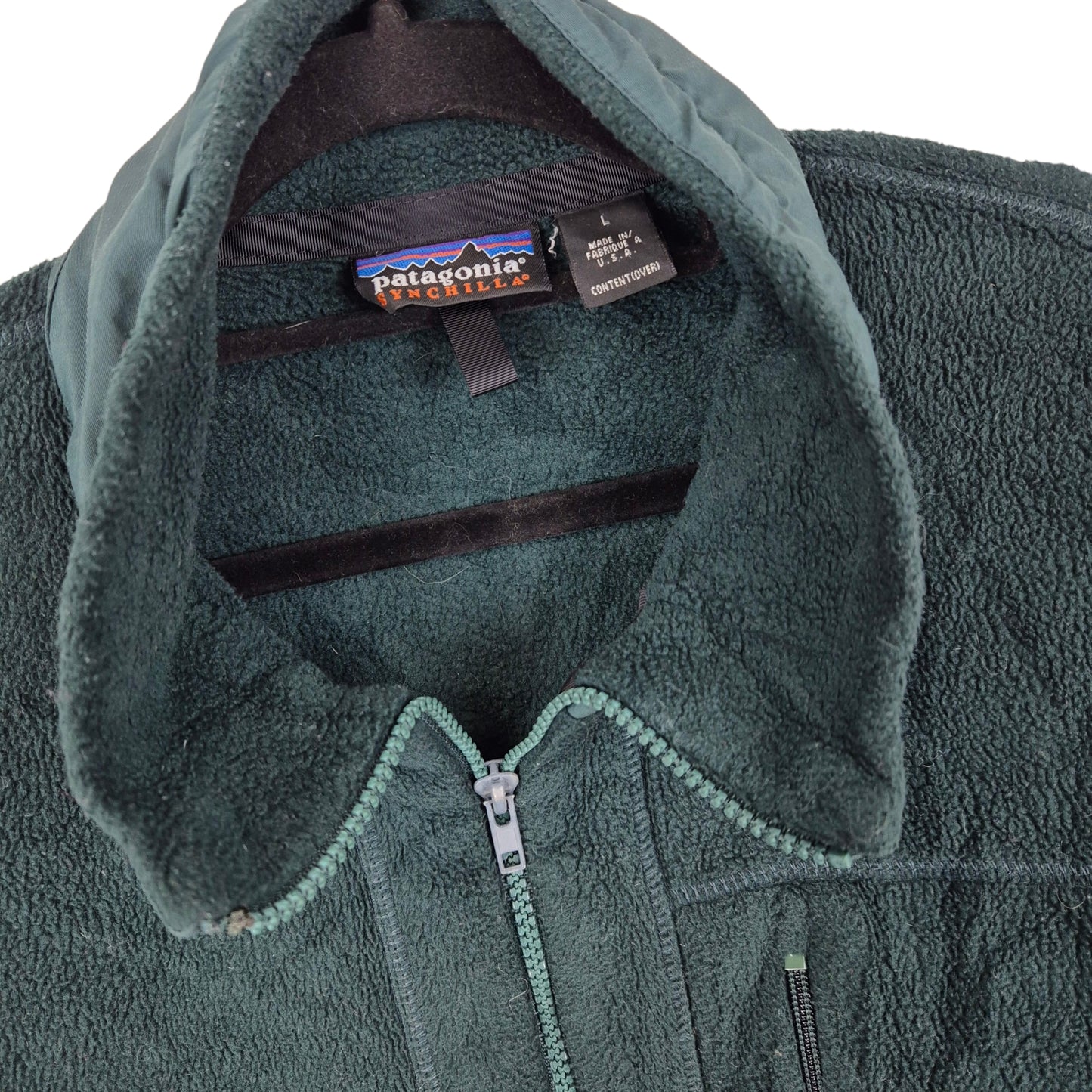 Vintage Patagonia 90's Dark Green USA Made Fleece Zip Jumper Size L