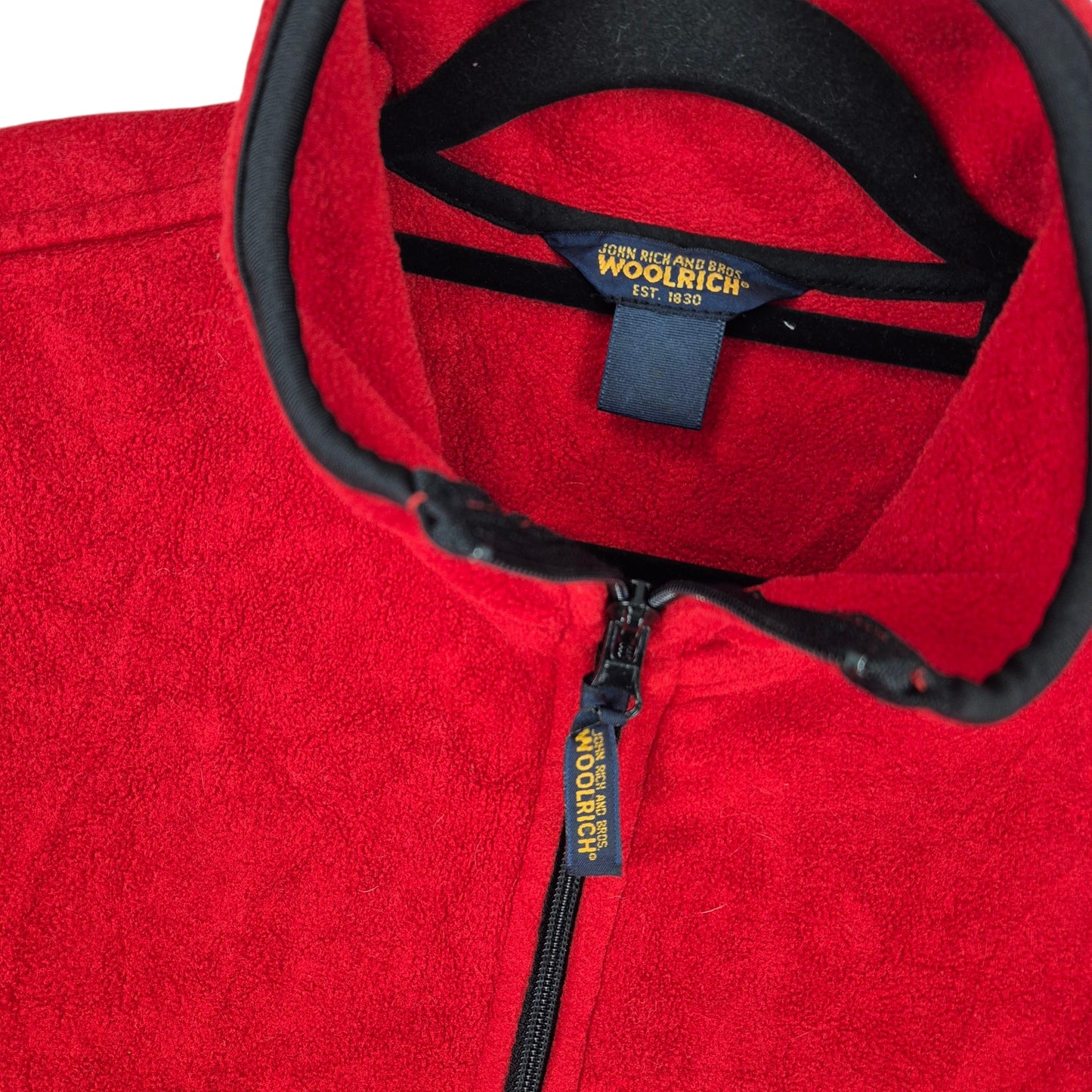 Vintage Woolrich 90's Red Quarter Zip Fleece Jumper Size M