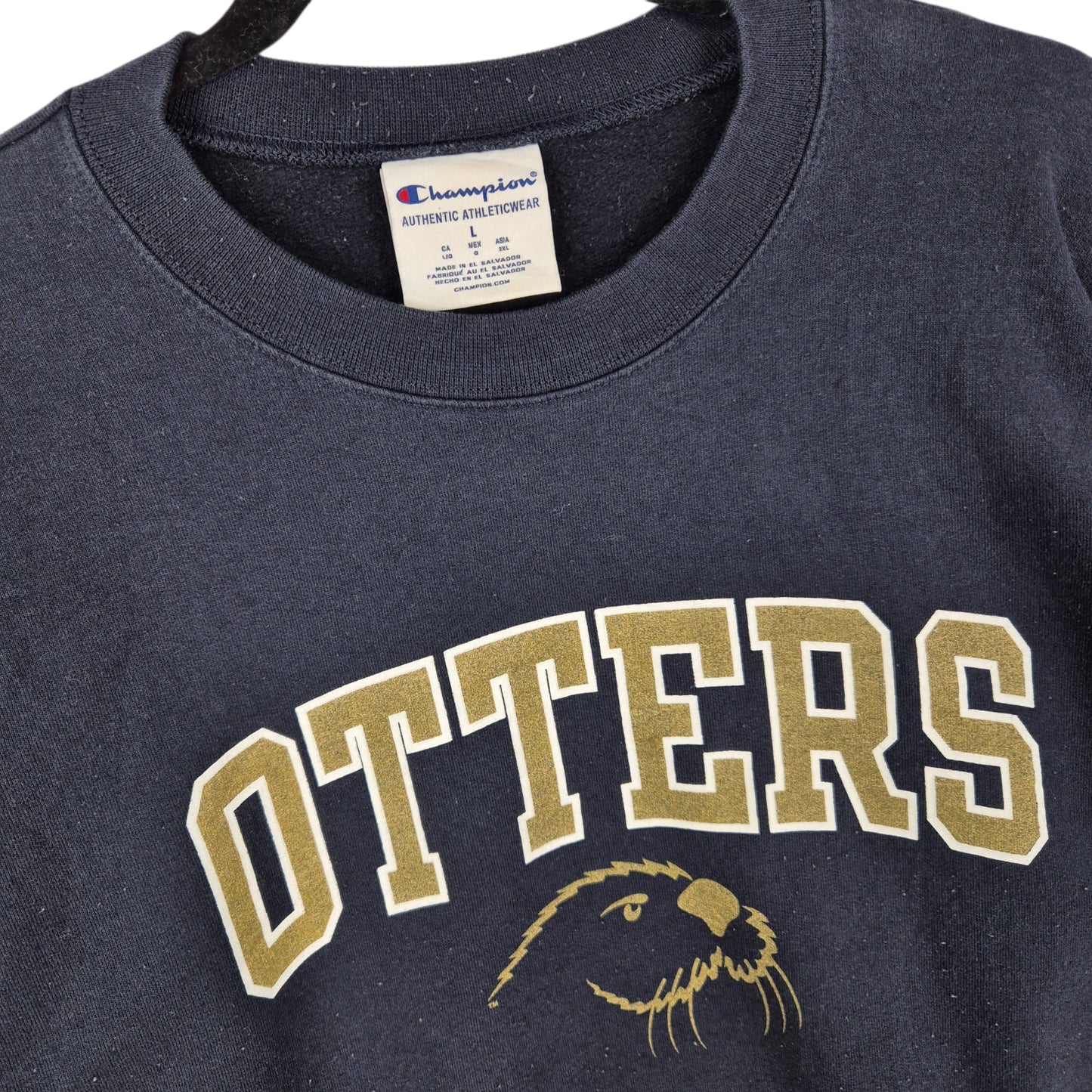 Champion Monterey Bay Otters Dark Blue Crewneck Sweater SIze L
