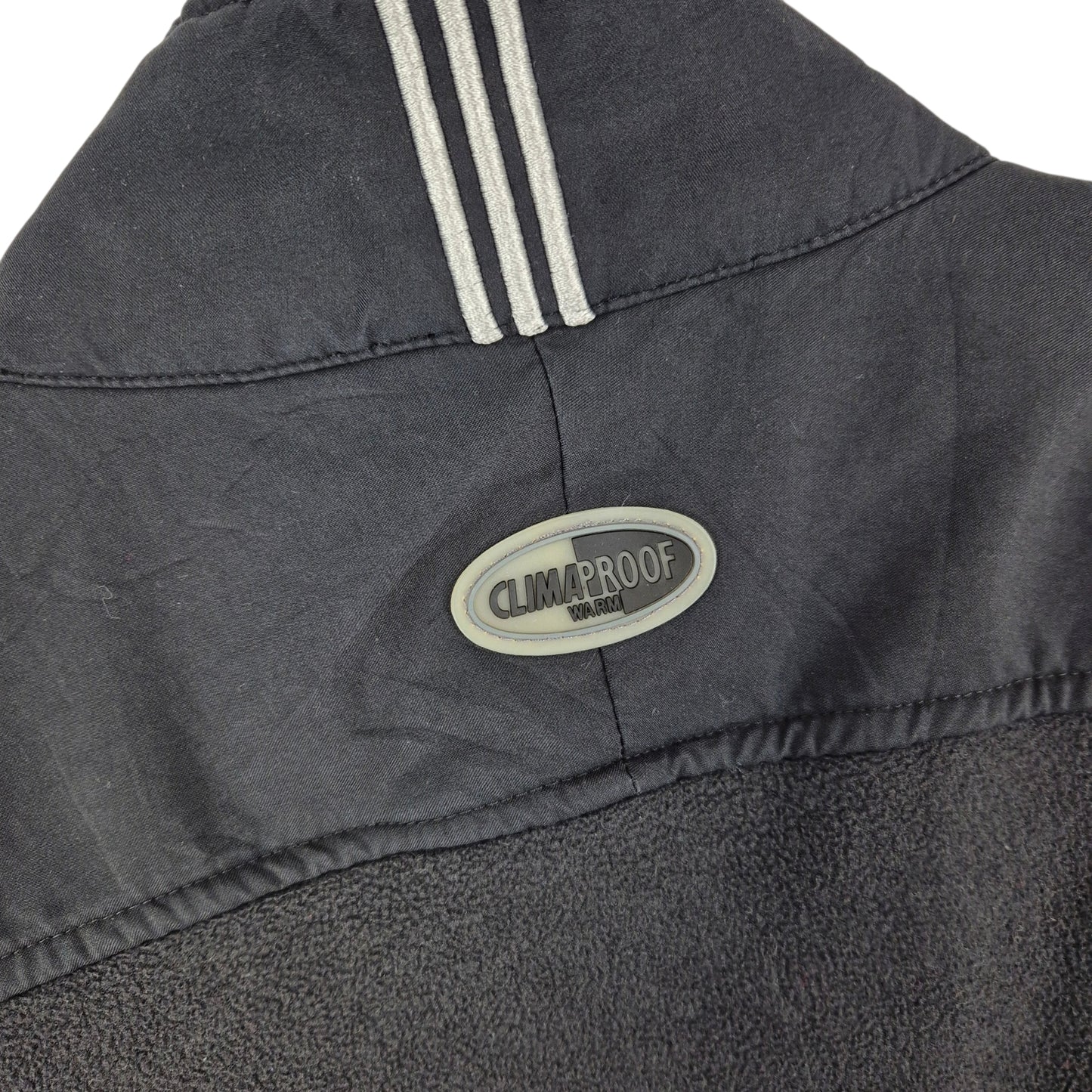 Vintage Adidas 2000's Black Quarter Zip Fleece Jumper Size M