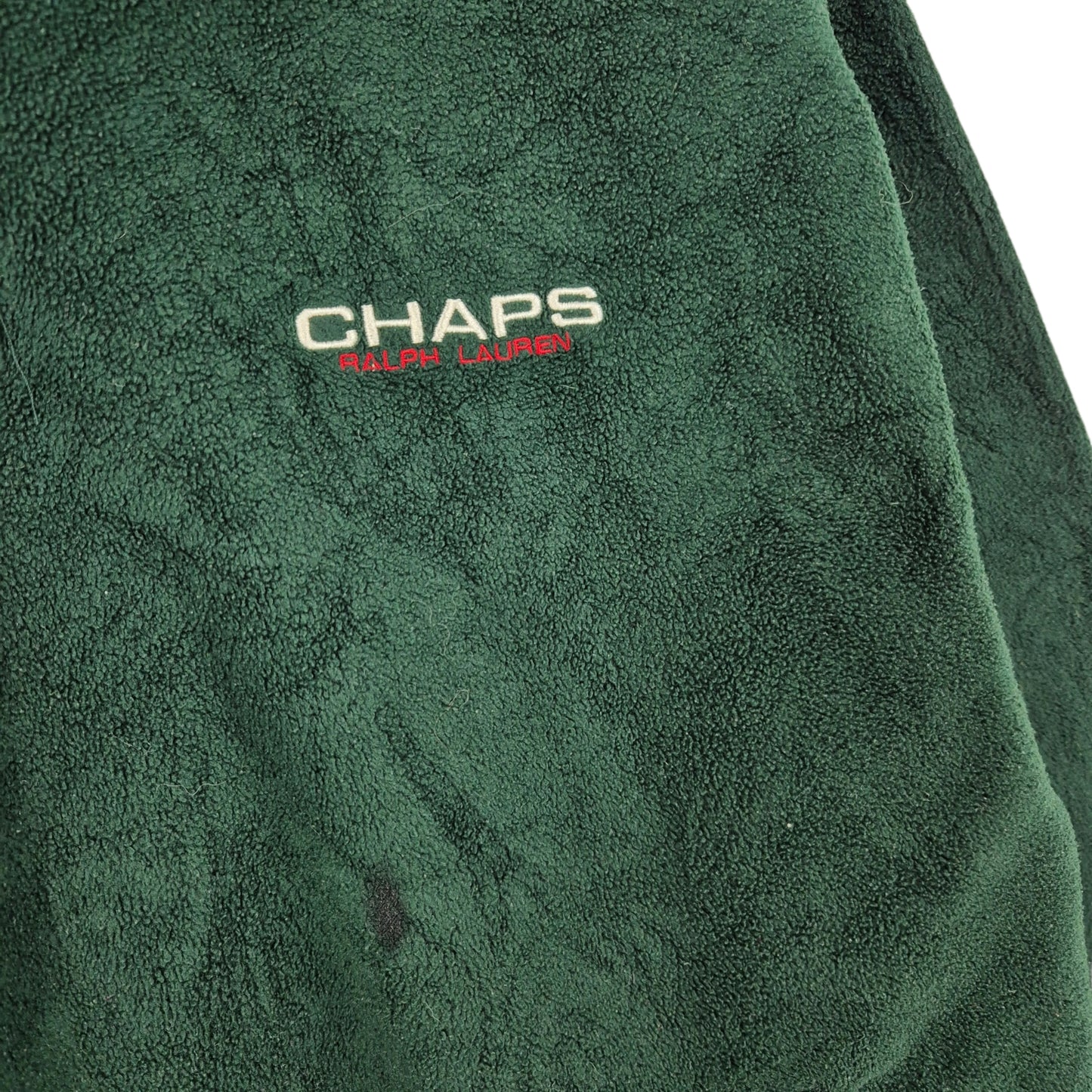 Vintage Ralph Lauren Chaps 90's Dark Green Quarter Zip Fleece Jumper Size M