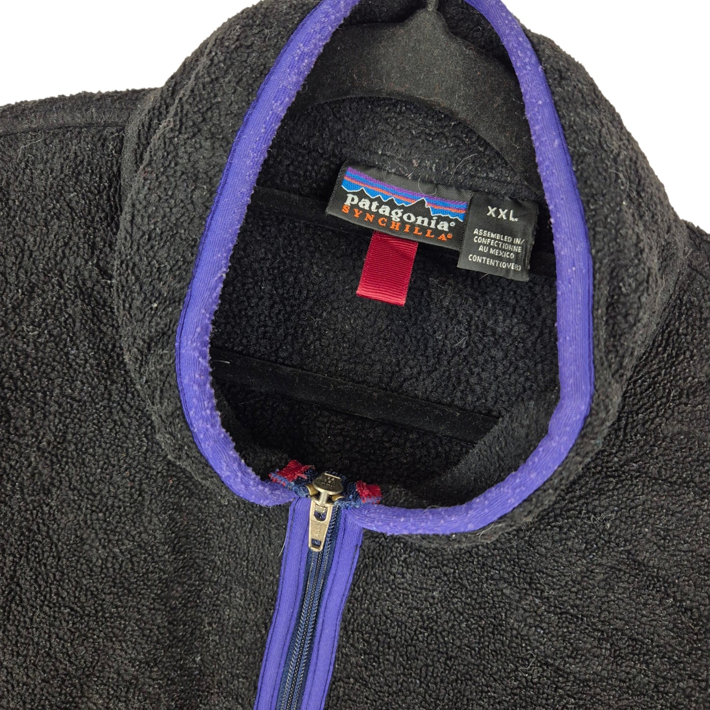 Vintage Patagonia 90's Black Half Zip Fleece Jumper Size 2XL