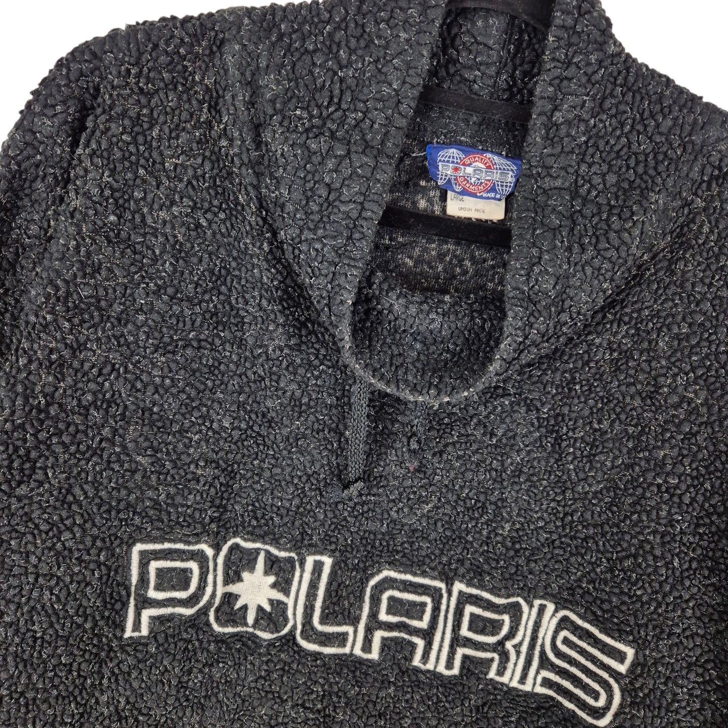 Vintage Polaris 80's Black USA Made Fleece Jumper Size L