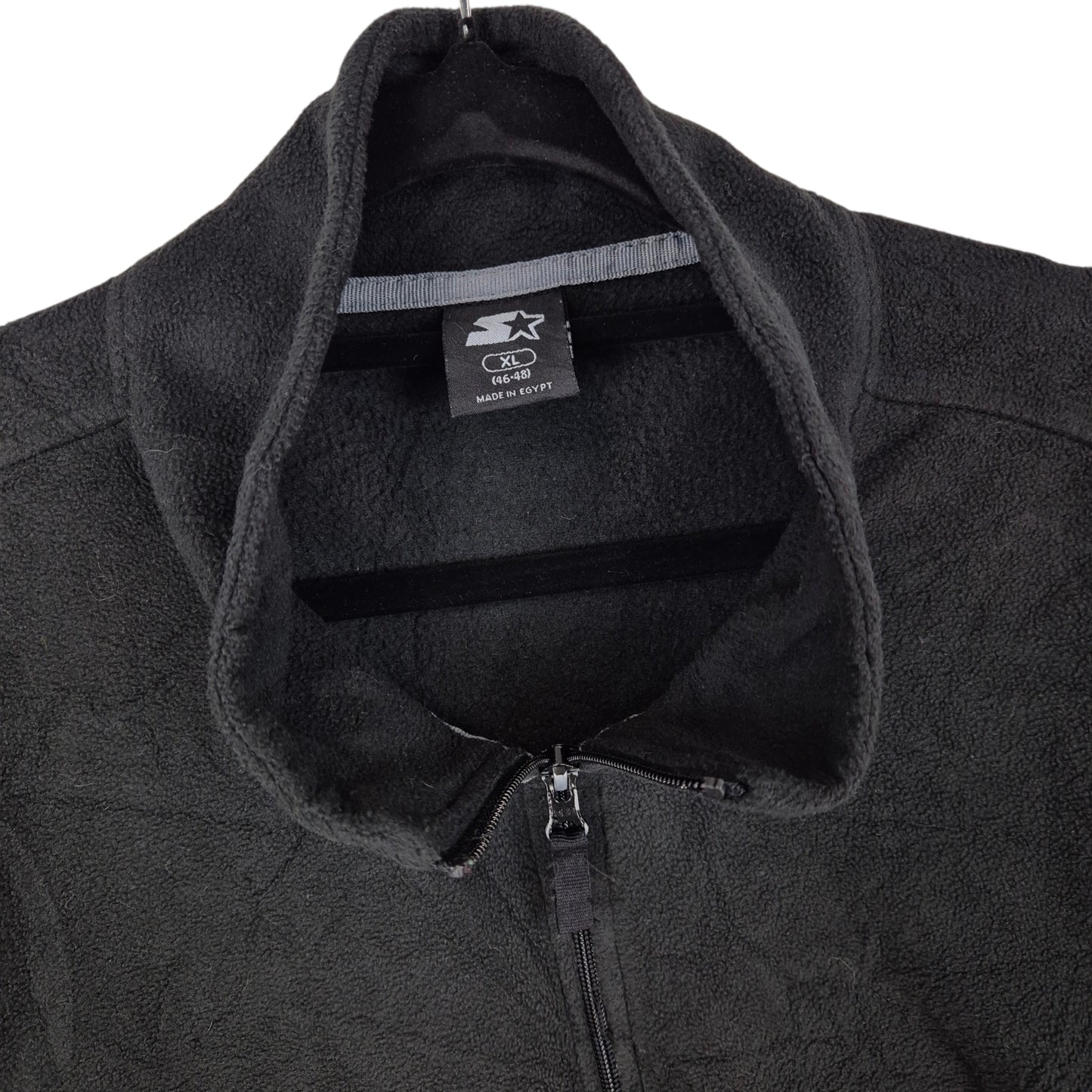 Vintage Starter Black Fleece Zip Jumper Size XL