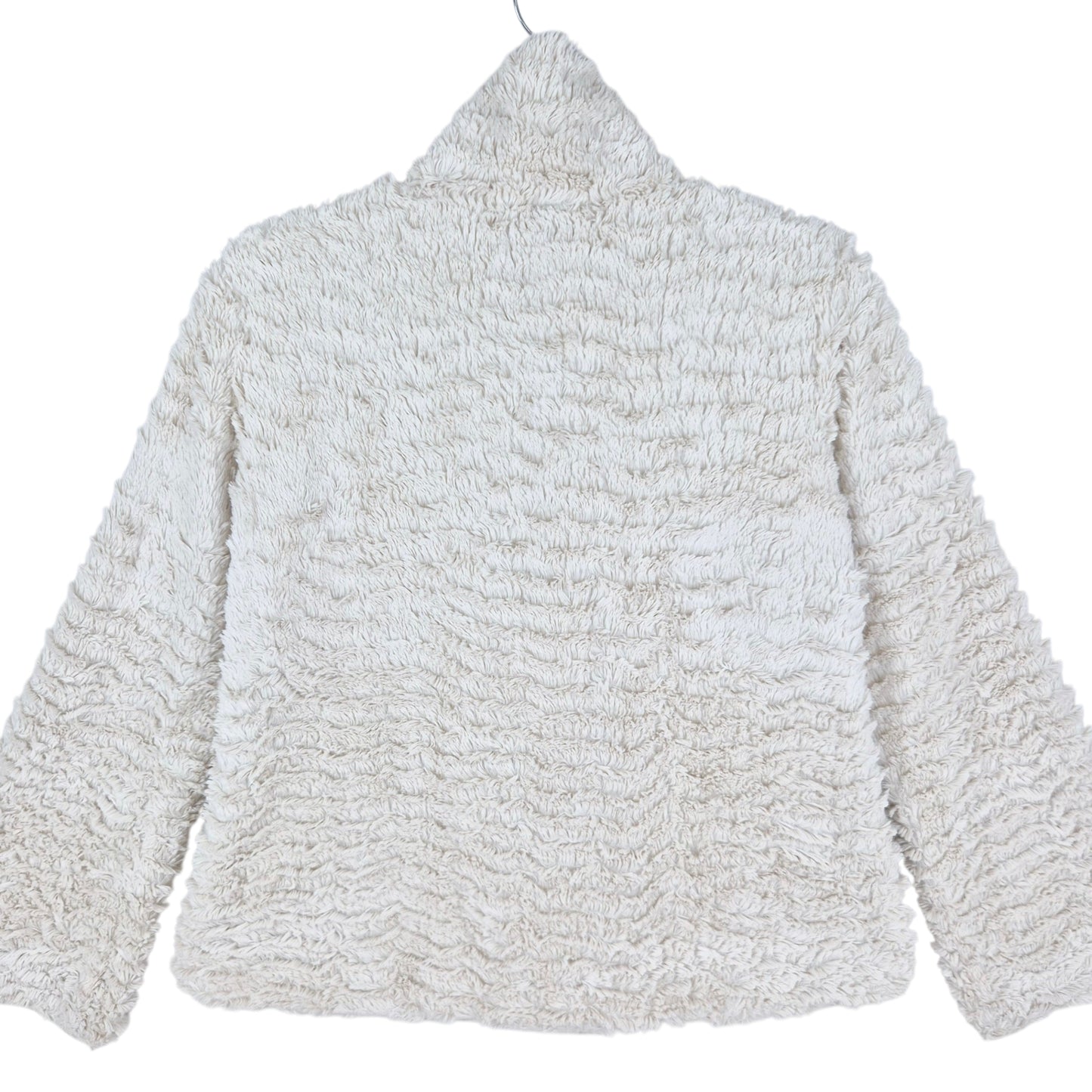 Patagonia Cream White Zip & Button Fleece Jumper Size M