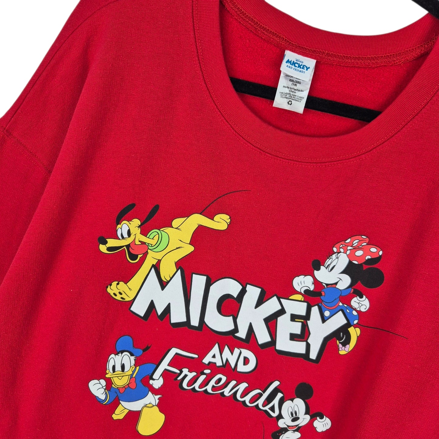 Disney Mickey & Friends Red Crewneck Sweater Size 2XL
