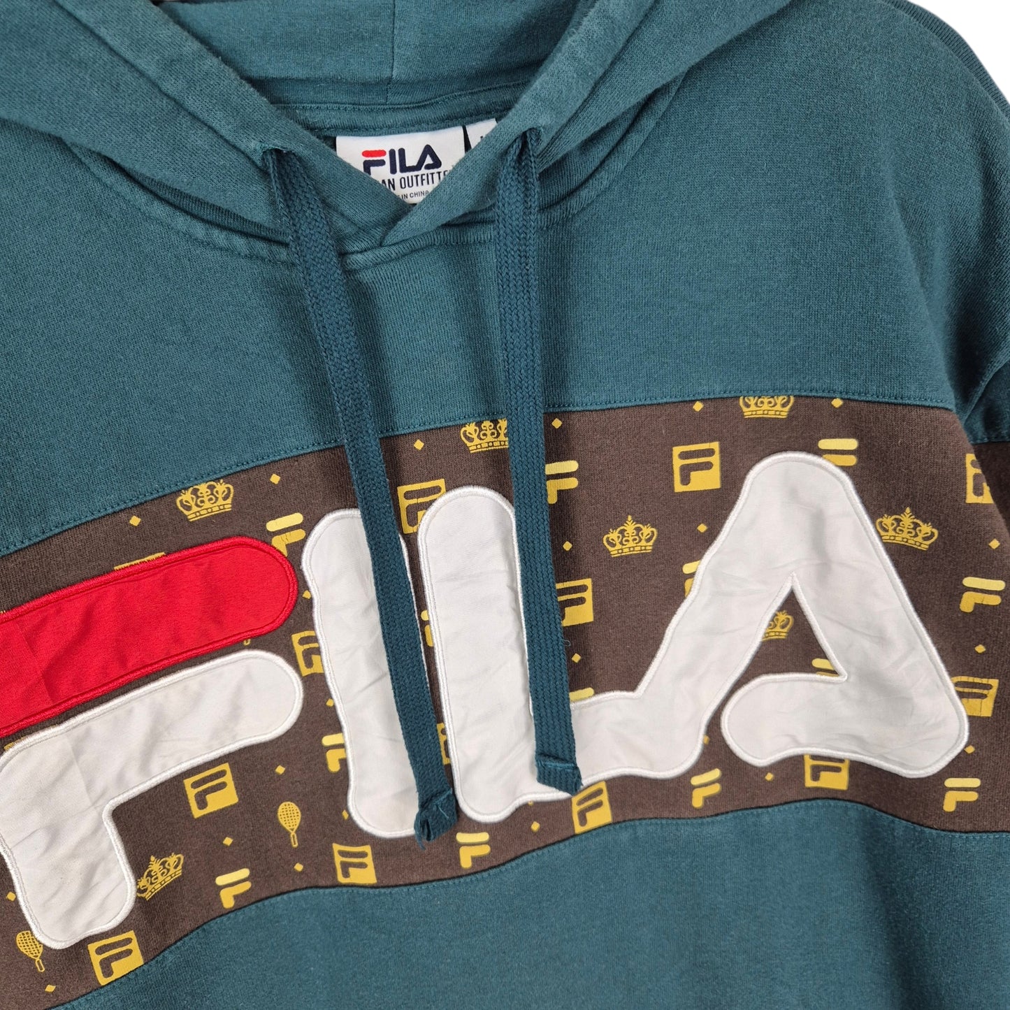 FILA Urban Outfitters Green Embroidered Hoodie Size L