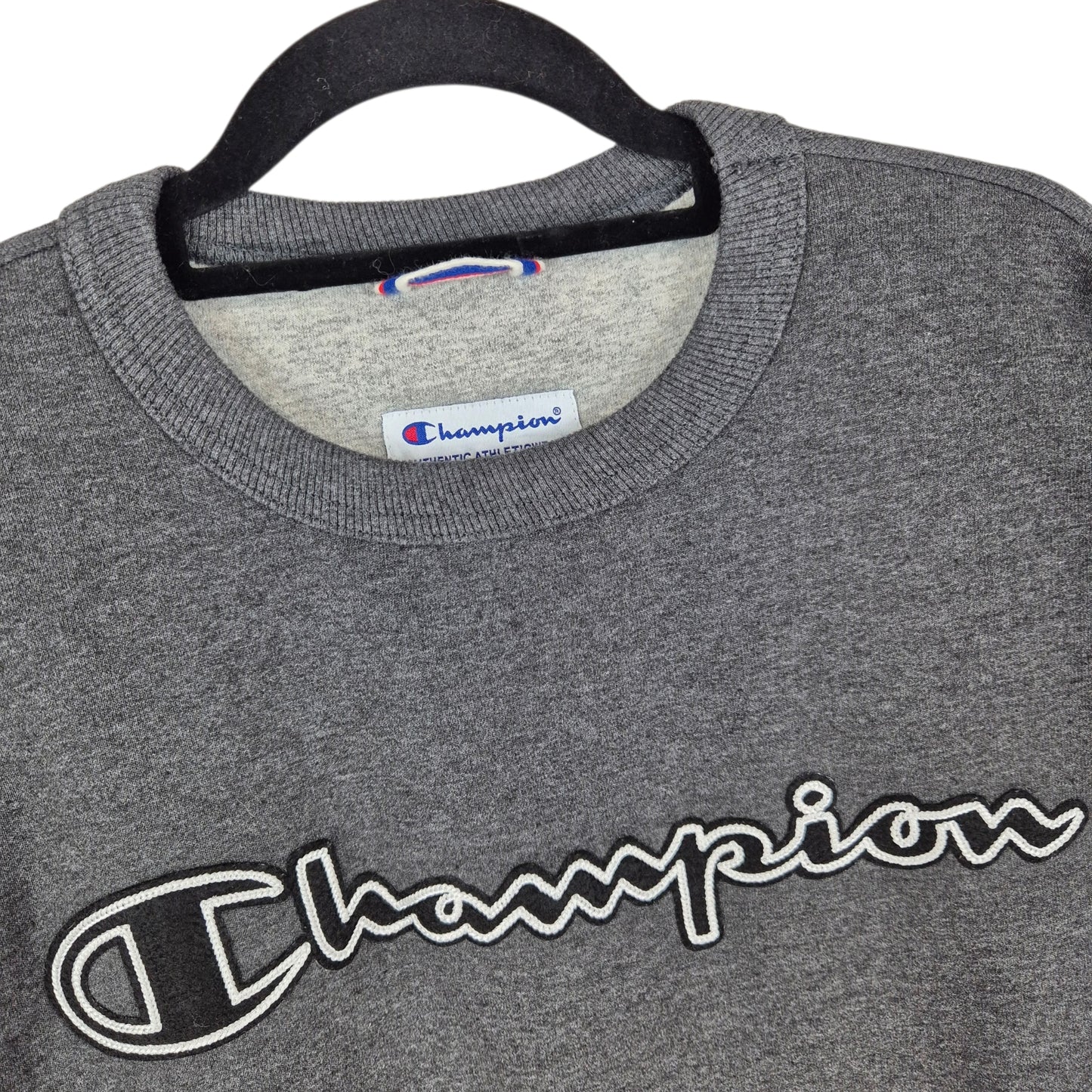 Champion Grey Embroidered Crewneck Sweater Size S