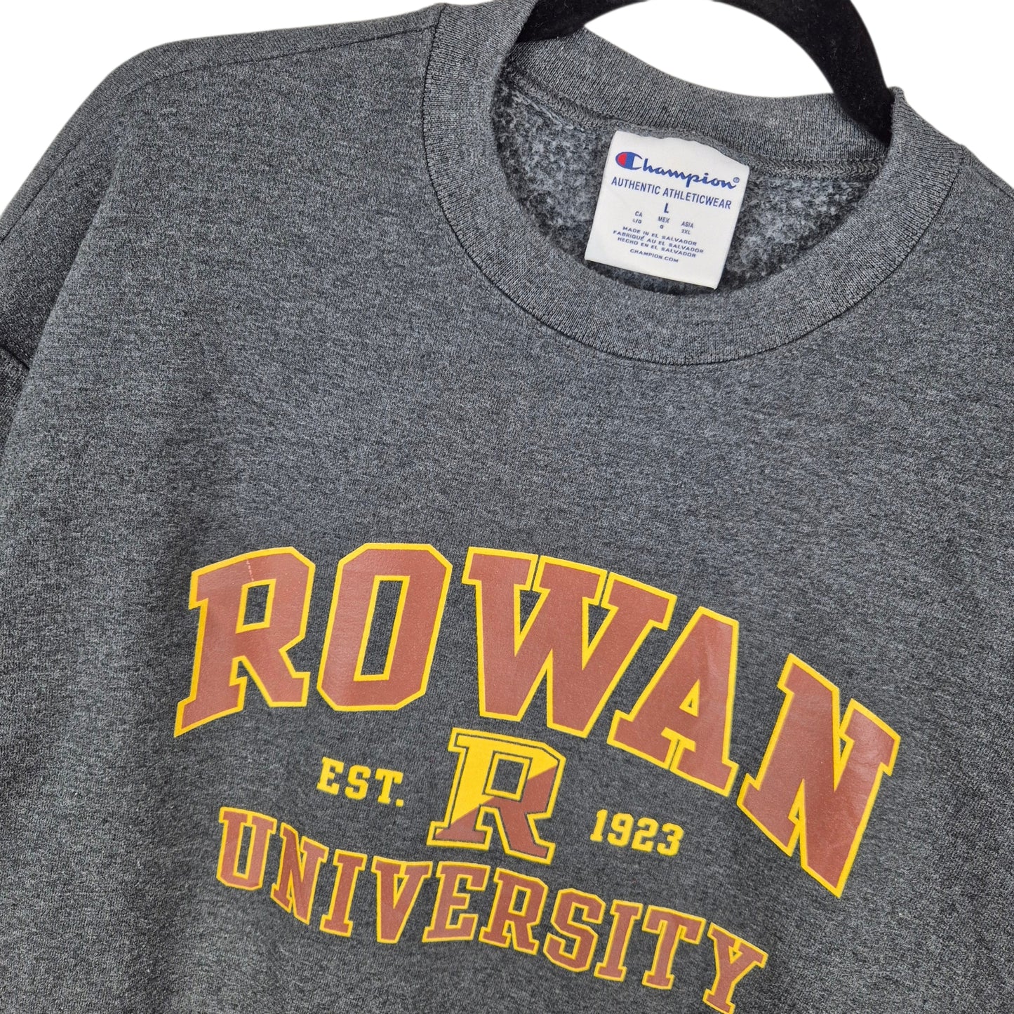 Champion Rowan University Dark Grey Crewneck Sweater Size L