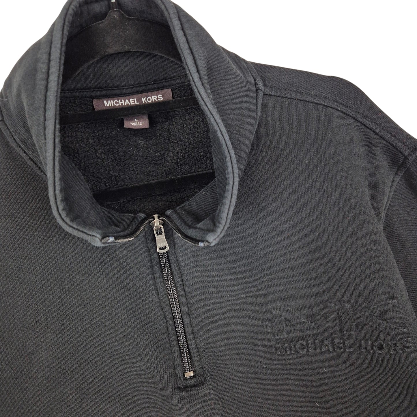 Michael Kors Black Quarter Zip Sweater Size L
