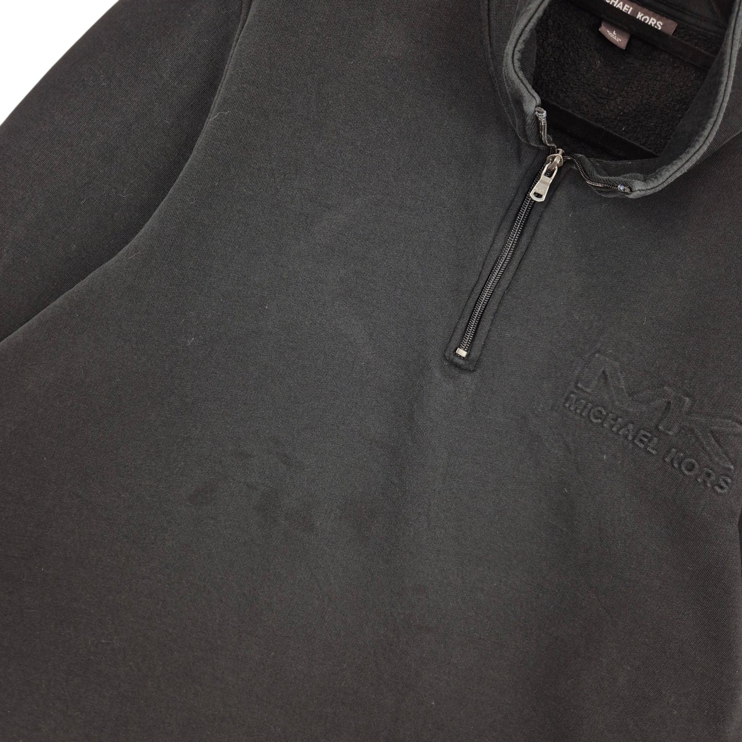 Michael Kors Black Quarter Zip Sweater Size L