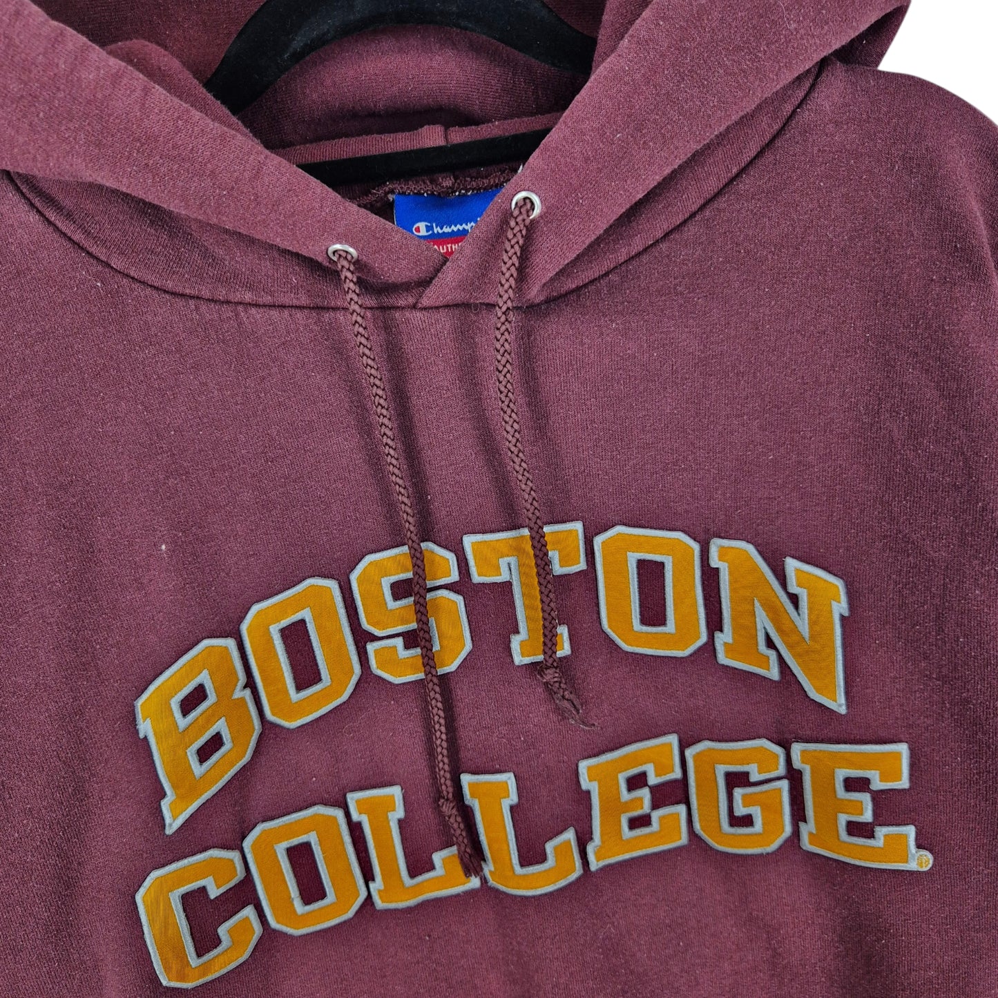 Champion Boston College Burgundy Embroidered Hoodie Size S