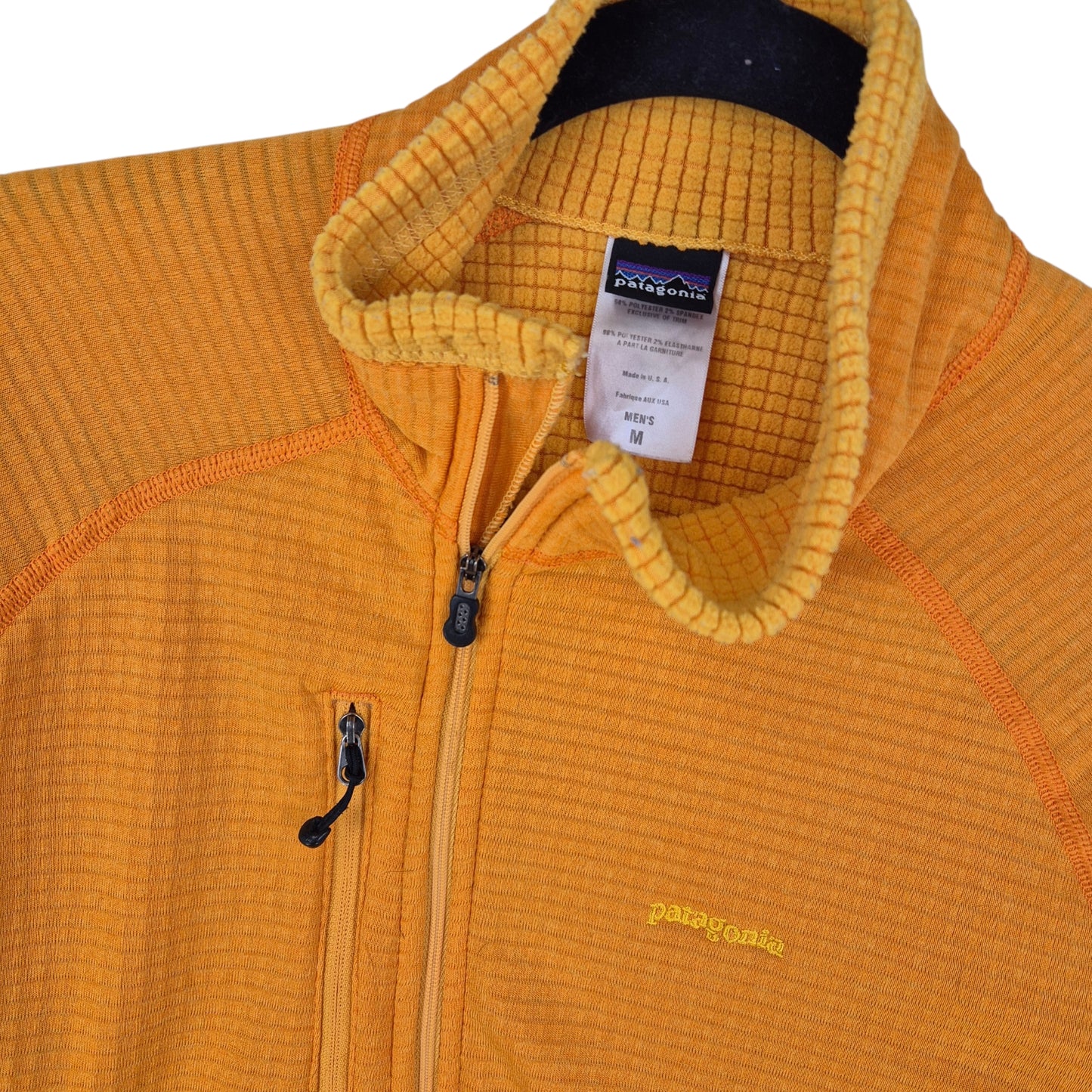 Patagonia Yellow Asymmetrical Stretchy Jumper Size M