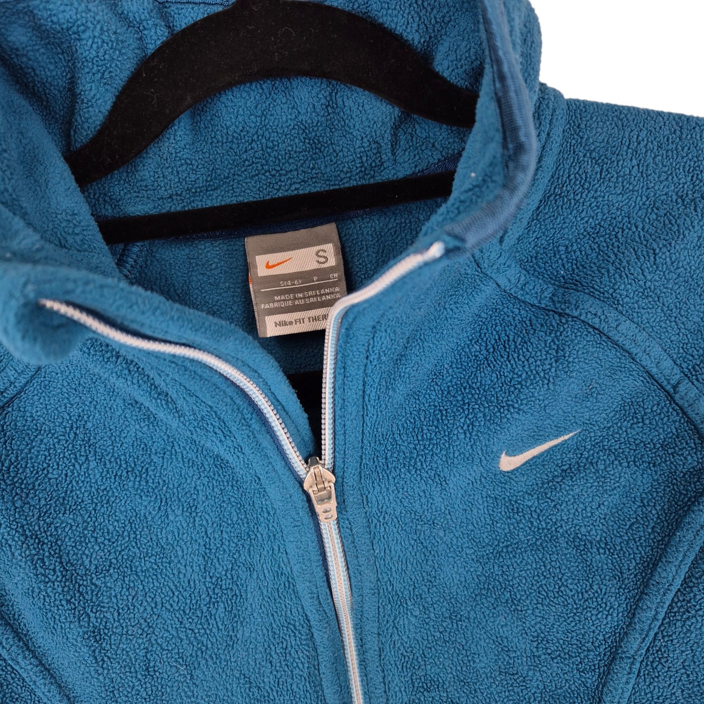 Vintage Nike 2000's Womens Blue Fleece Zip Jumper Size S