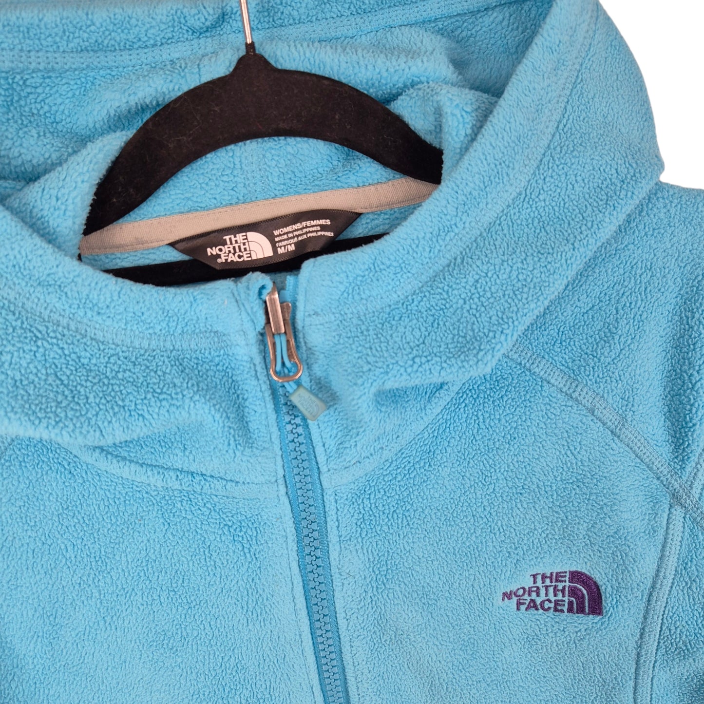 The North Face Womens Light Blue Hooded Fleece Zip Jumper Size M