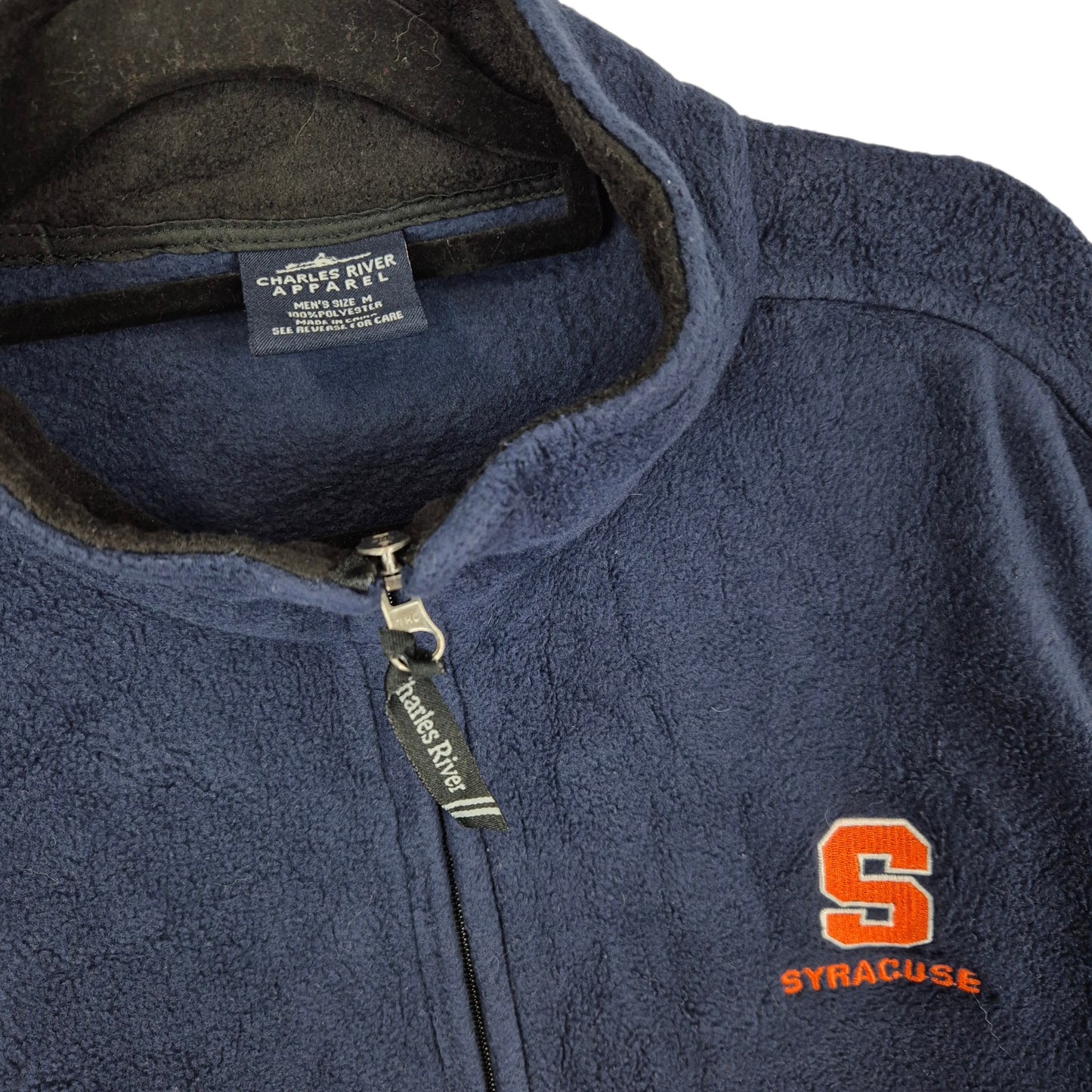 Charles River Apparel Syracuse University Dark Blue Fleece Zip Jumper Size M