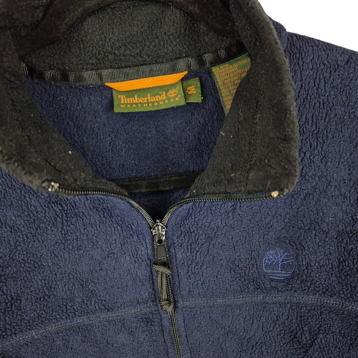 Vintage Timberland 90's Dark Blue Fleece Zip Jumper Size M