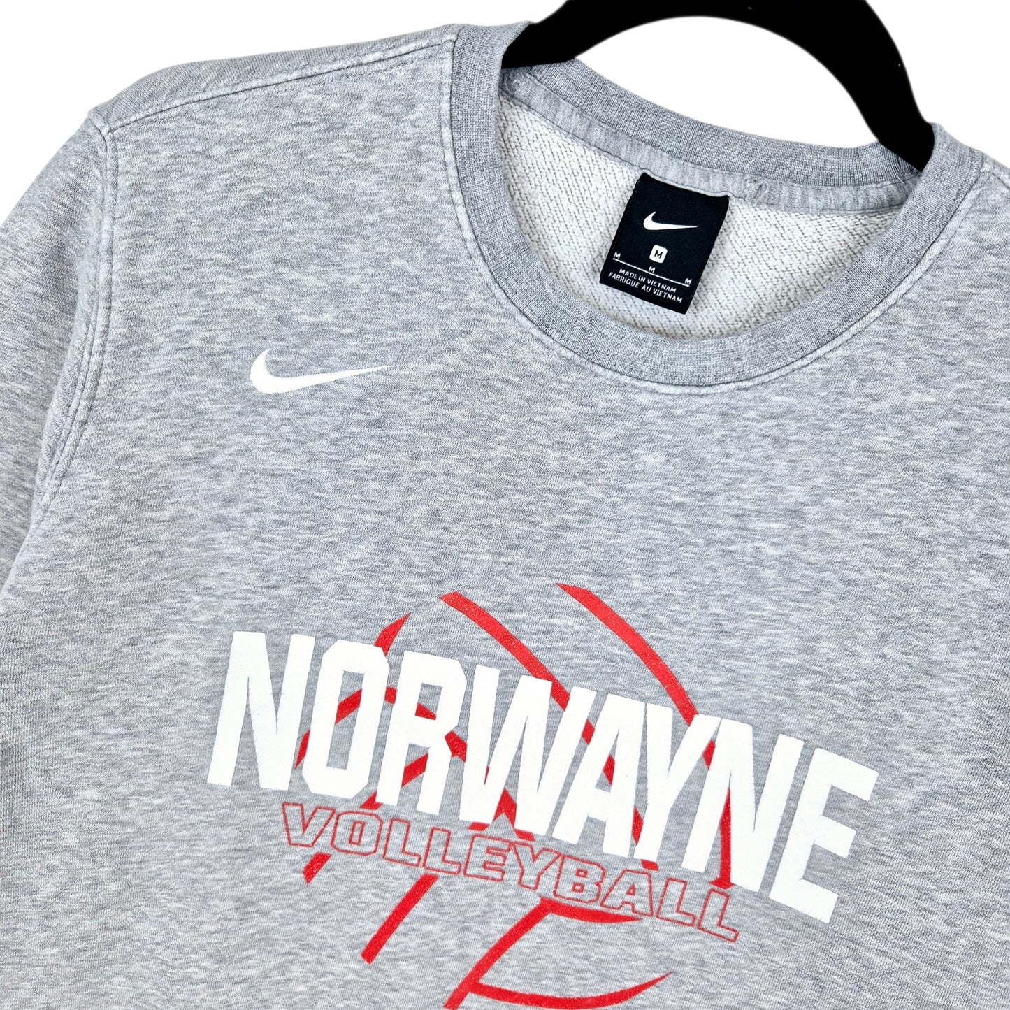 Nike Norwayne Volleyball Light Grey Crewneck Sweater Size M
