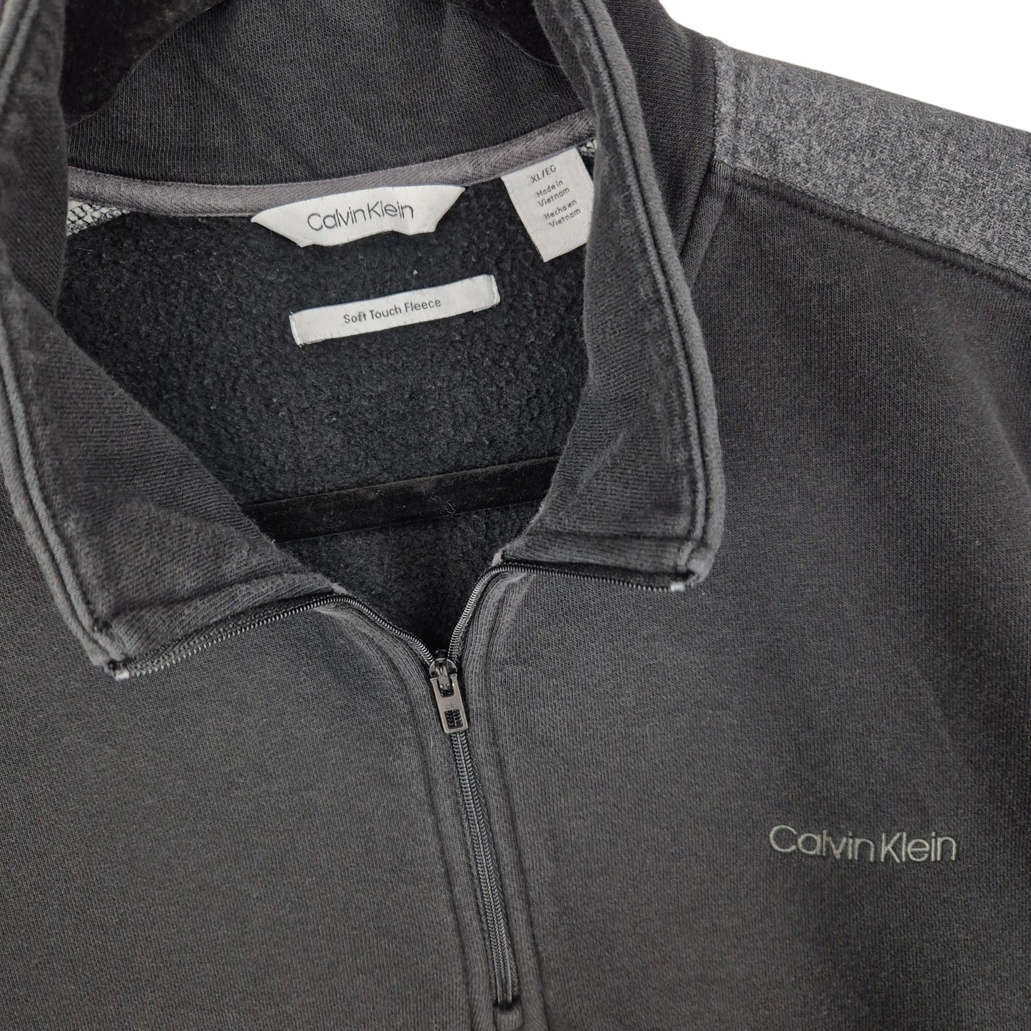 Calvin Klein Black Quarter Zip Jumper Size XL