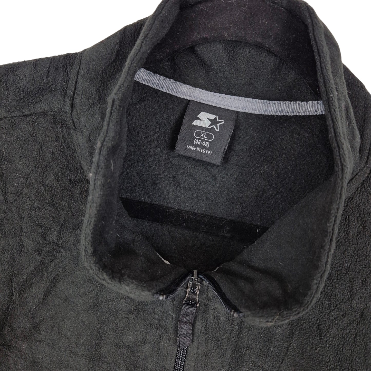 Vintage Starter Black Fleece Zip Jumper Size XL