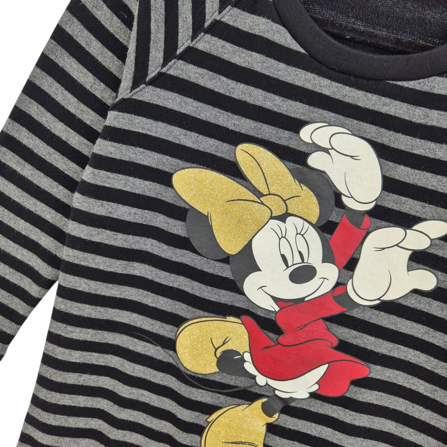 Uniqlo Disney Minnie Mouse Womens Black Striped Crewneck Sweater Size S
