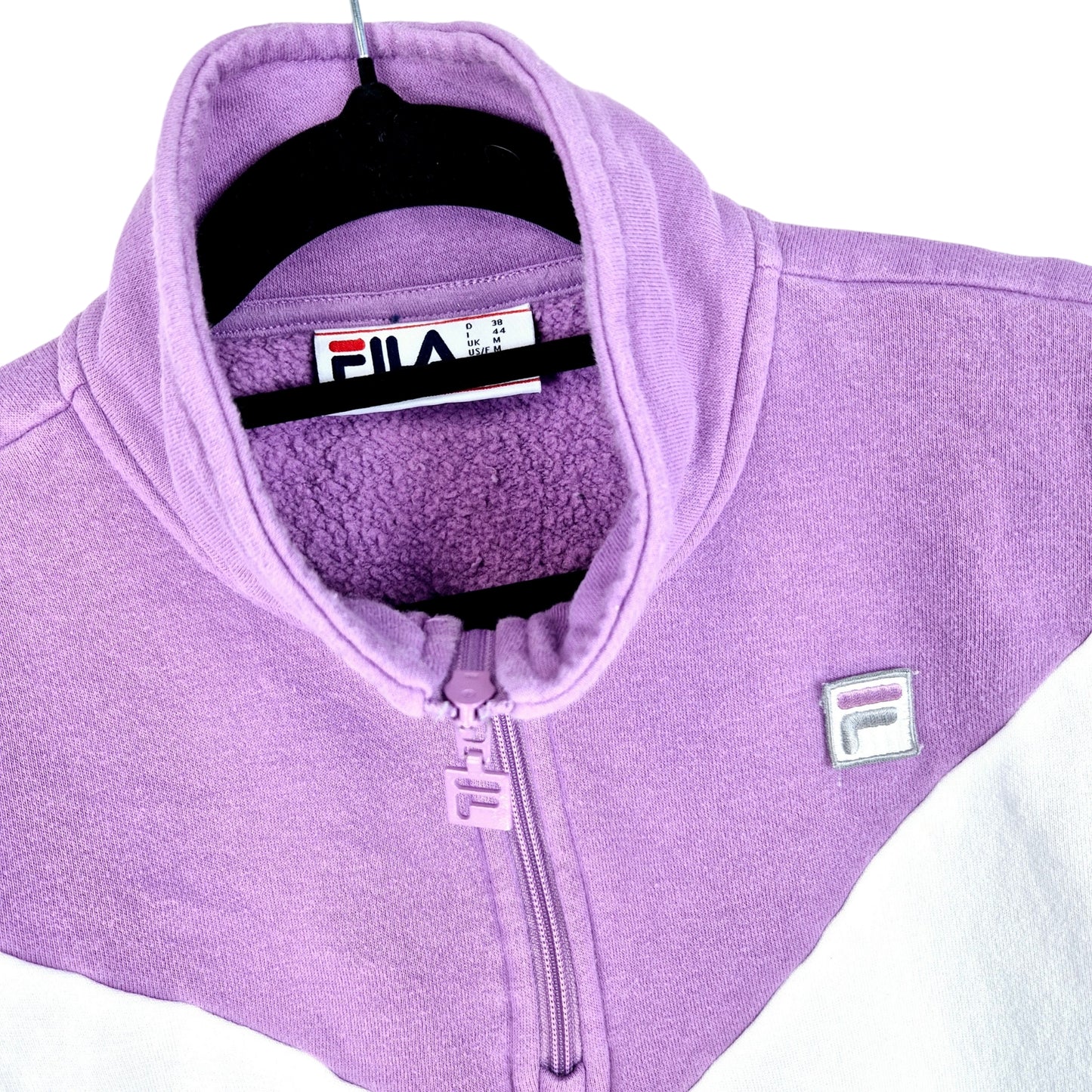 FILA Grey & Purple Quarter Zip Sweater Size M