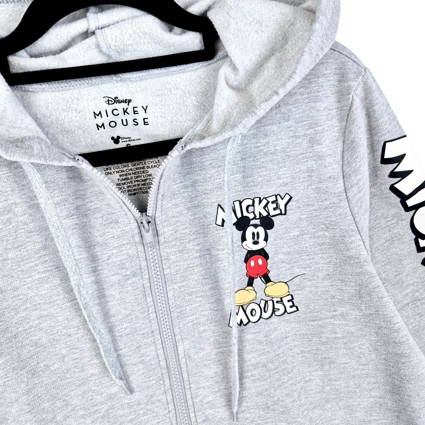 Disney Light Grey Zip Hoodie Size S