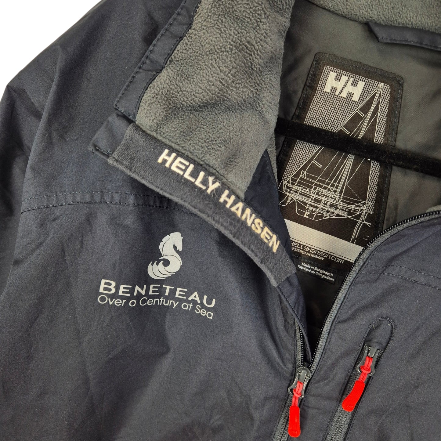 Helly Hansen Beneteau Yachts Black Windbreaker Jacket Size XL