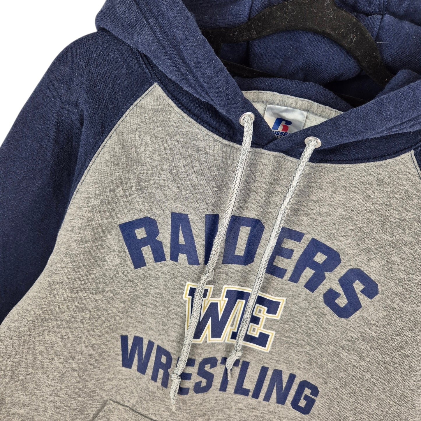Russell Athletic Grey & Blue Raiders Wrestling Hoodie Size S