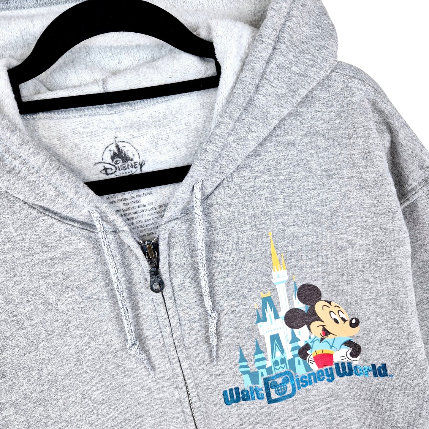 Disney World Light Grey Zip Hoodie Size M