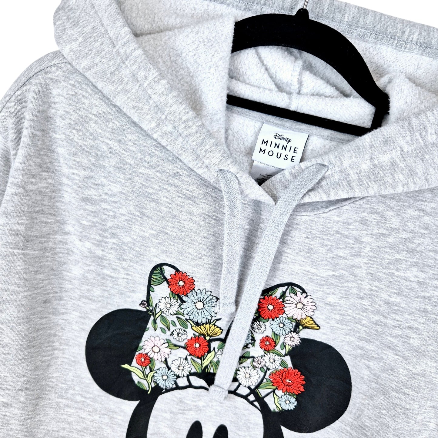 Disney Minnie Mouse Womens Light Grey Hoodie Size XL