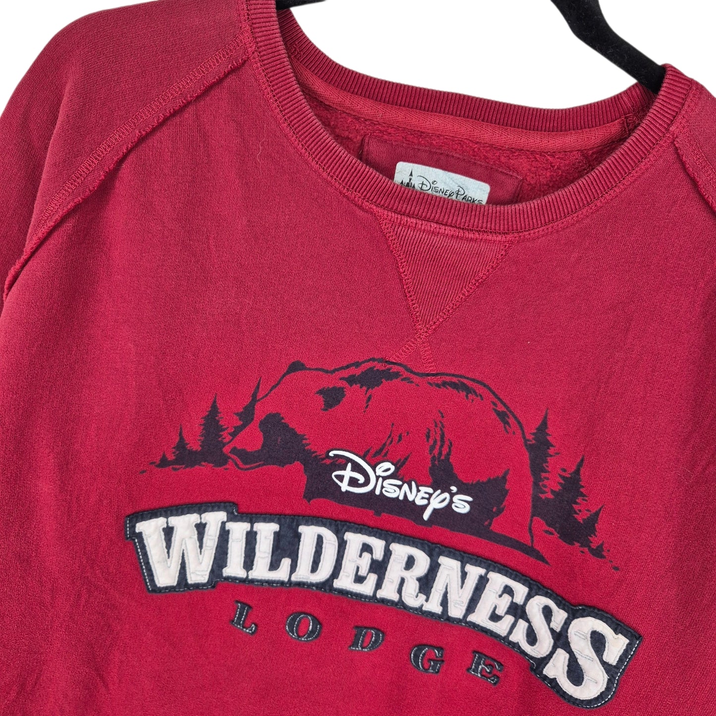 Disney Wilderness Lodge Red Embroidered Crewneck Sweater Size XL
