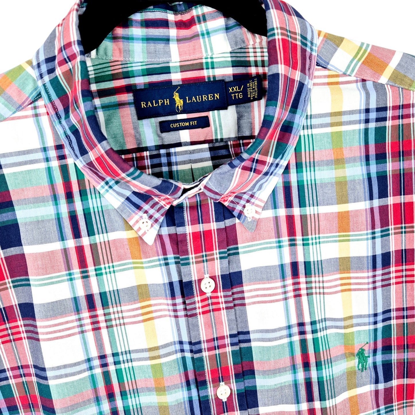 Polo Ralph Lauren Colourful Checkered Custom Fit Dress Shirt Size 2XL