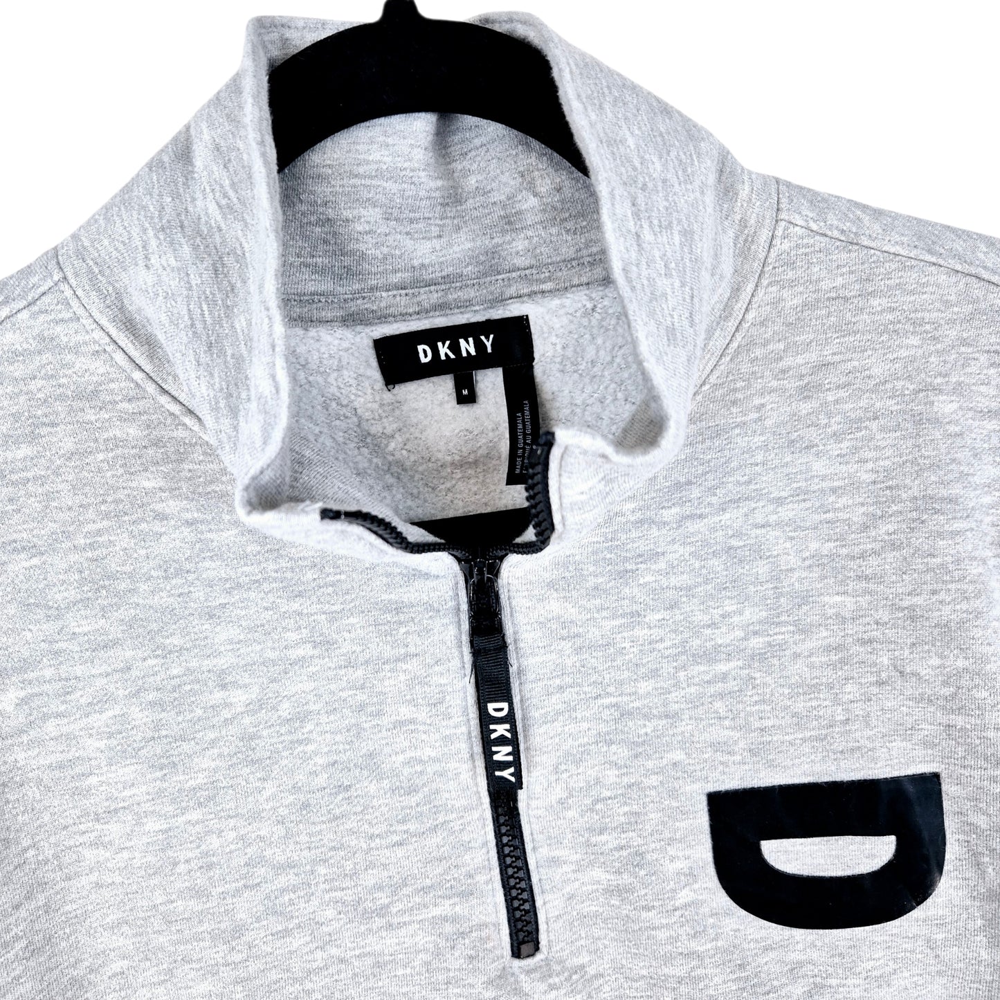 DKNY Light Grey Quarter Zip Sweater Size M