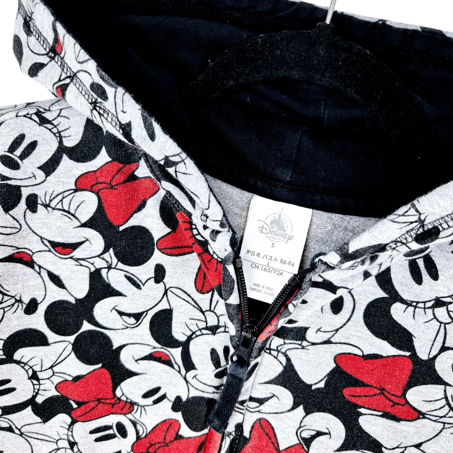 Disney Mickey Mouse Grey Zip Hoodie Size S