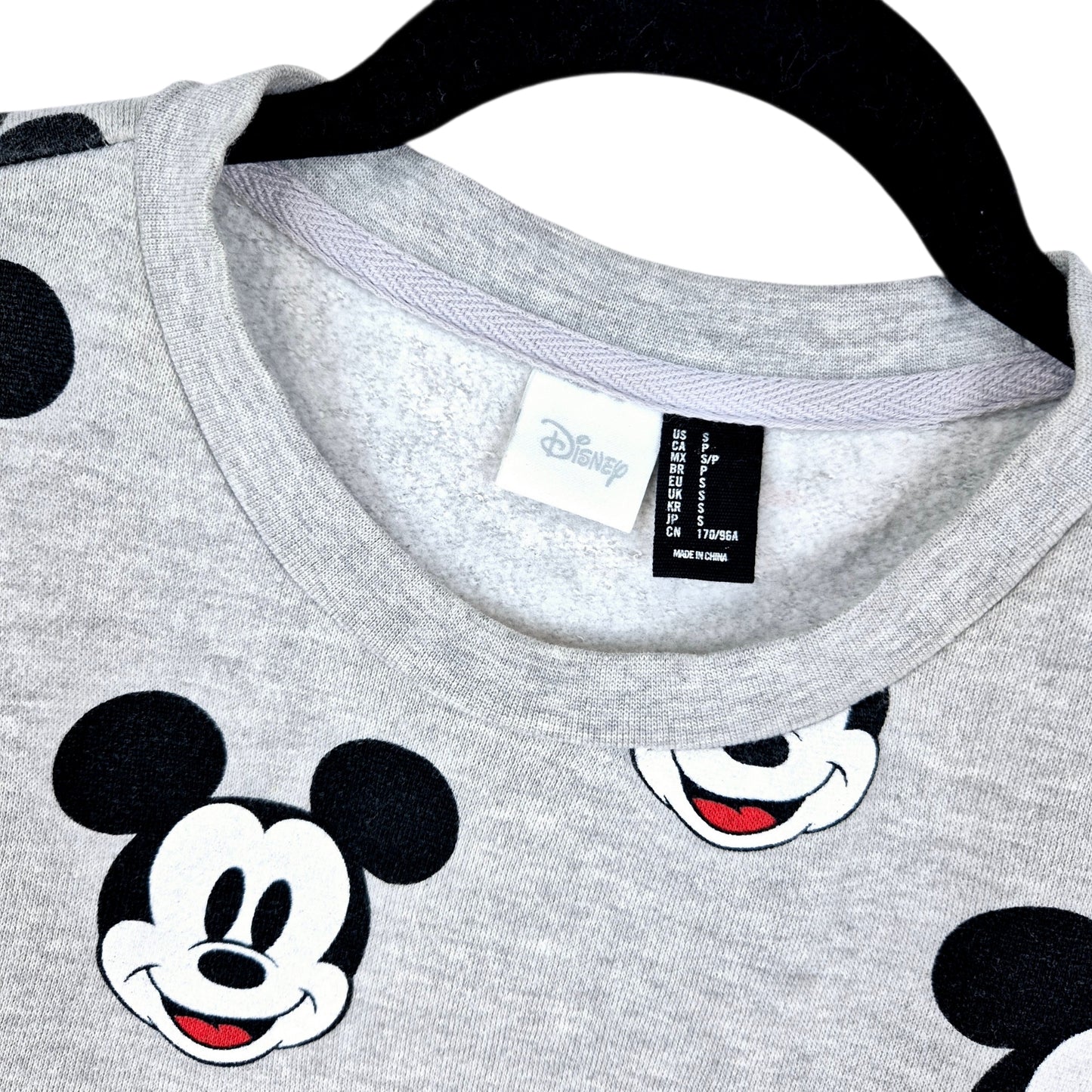 Disney Mickey Mouse Light Grey Crewneck Sweater Size S