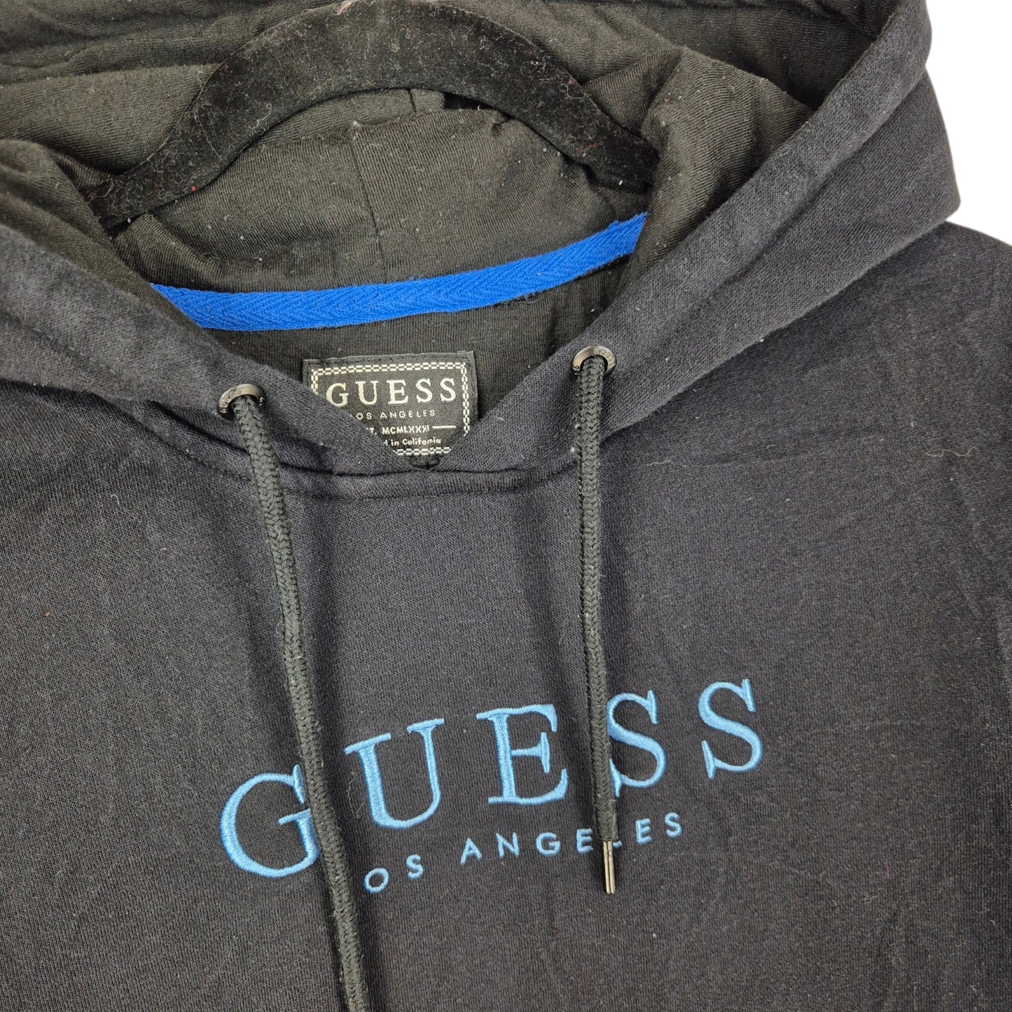 Guess Black & Blue Embroidered Hoodie Size S