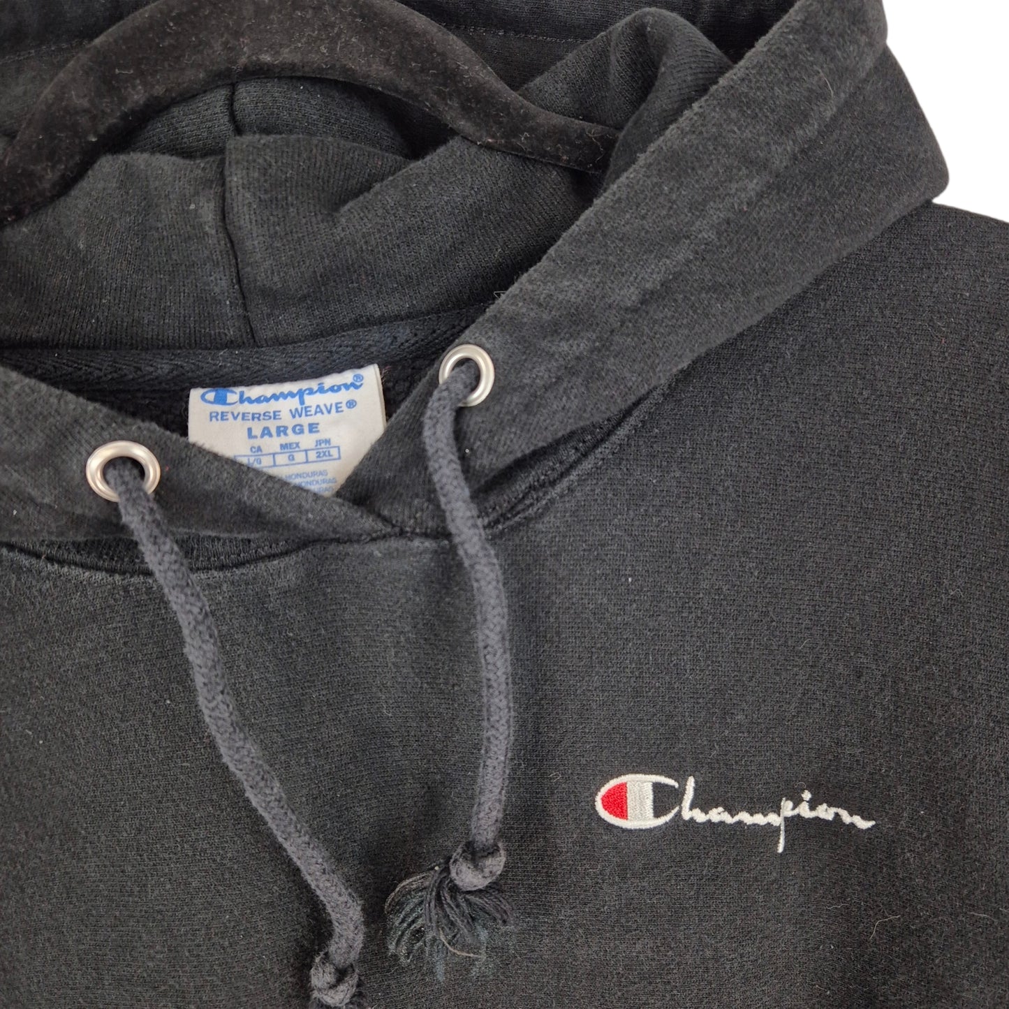 Champion Reverse Weave Womens Black Heavy Hoodie Size L