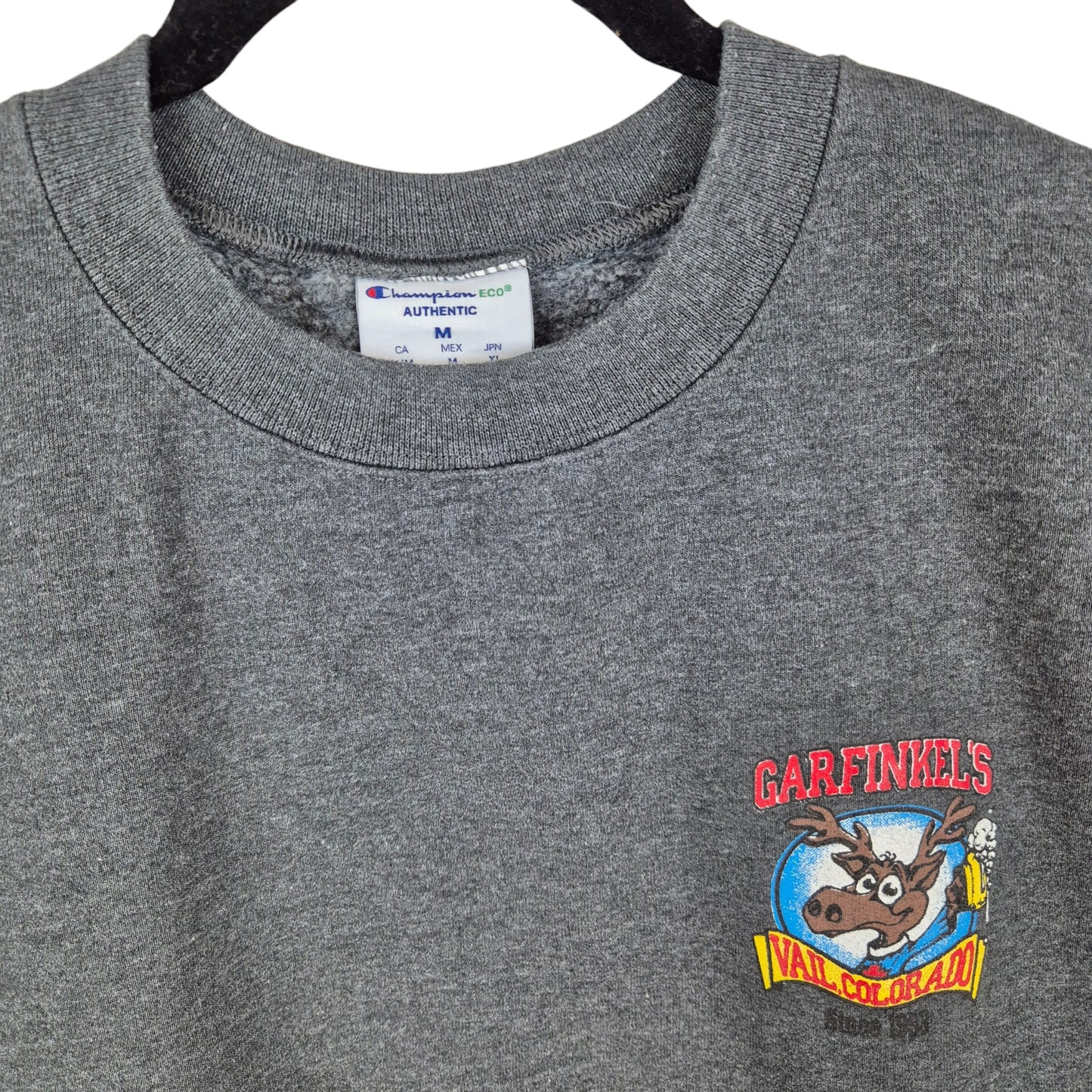 Champion Garfinkels Vail Colorado Dark Grey Crewneck Sweater Size M